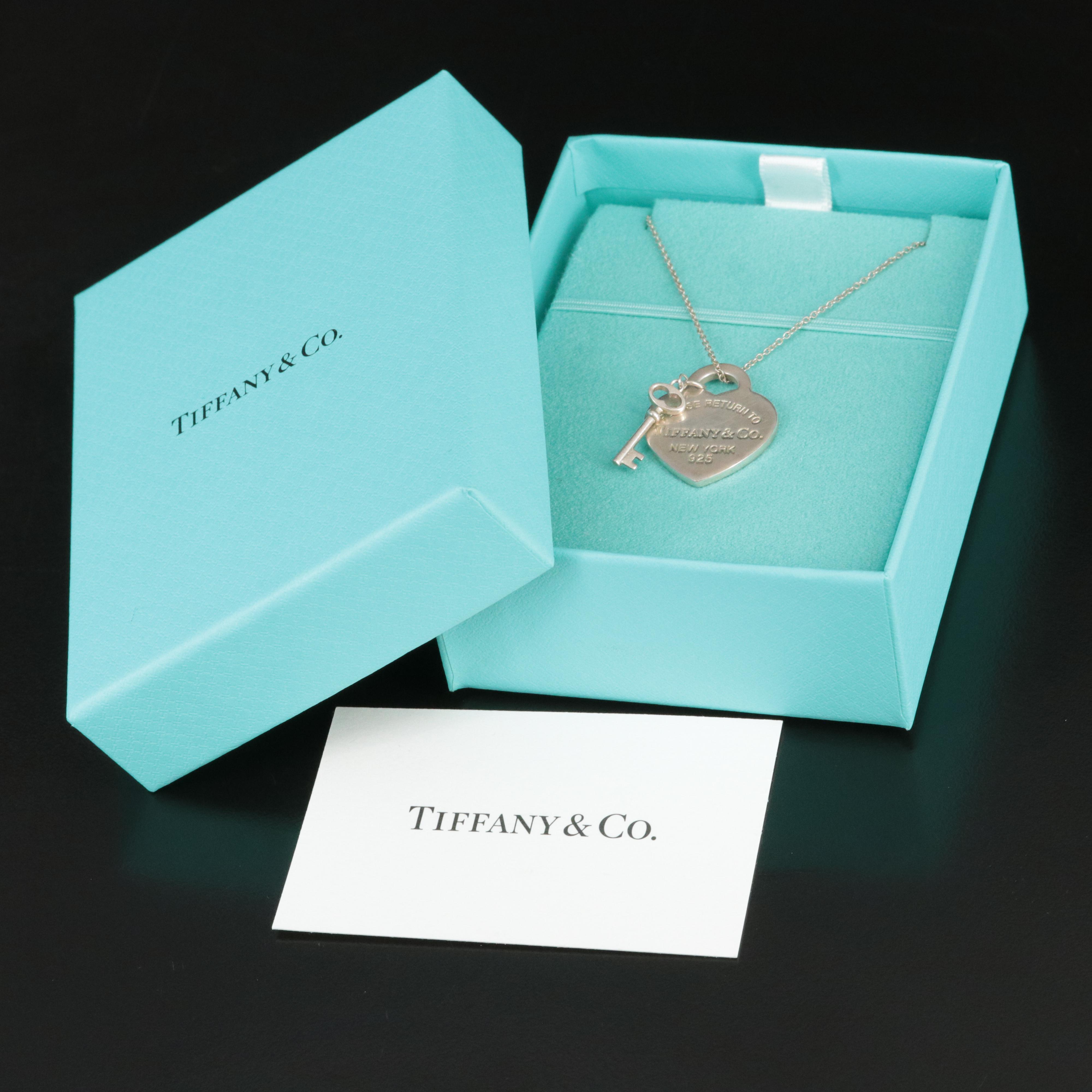 Tiffany & Co. Return to Tiffany Sterling Heart Tag Key Pendant Necklace