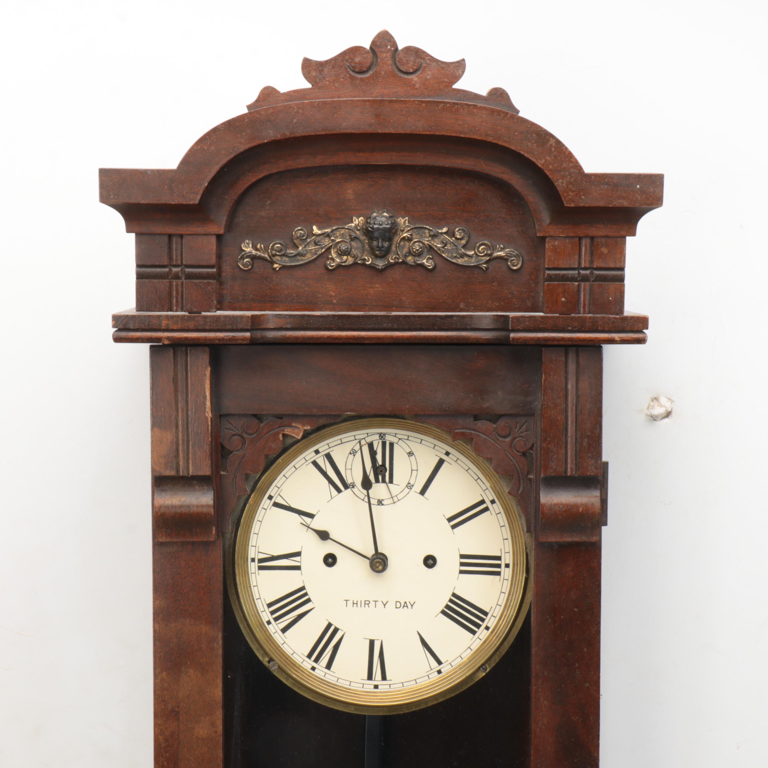 New Haven Thirty Day Regulator Wall Clock, Early 20th Century
