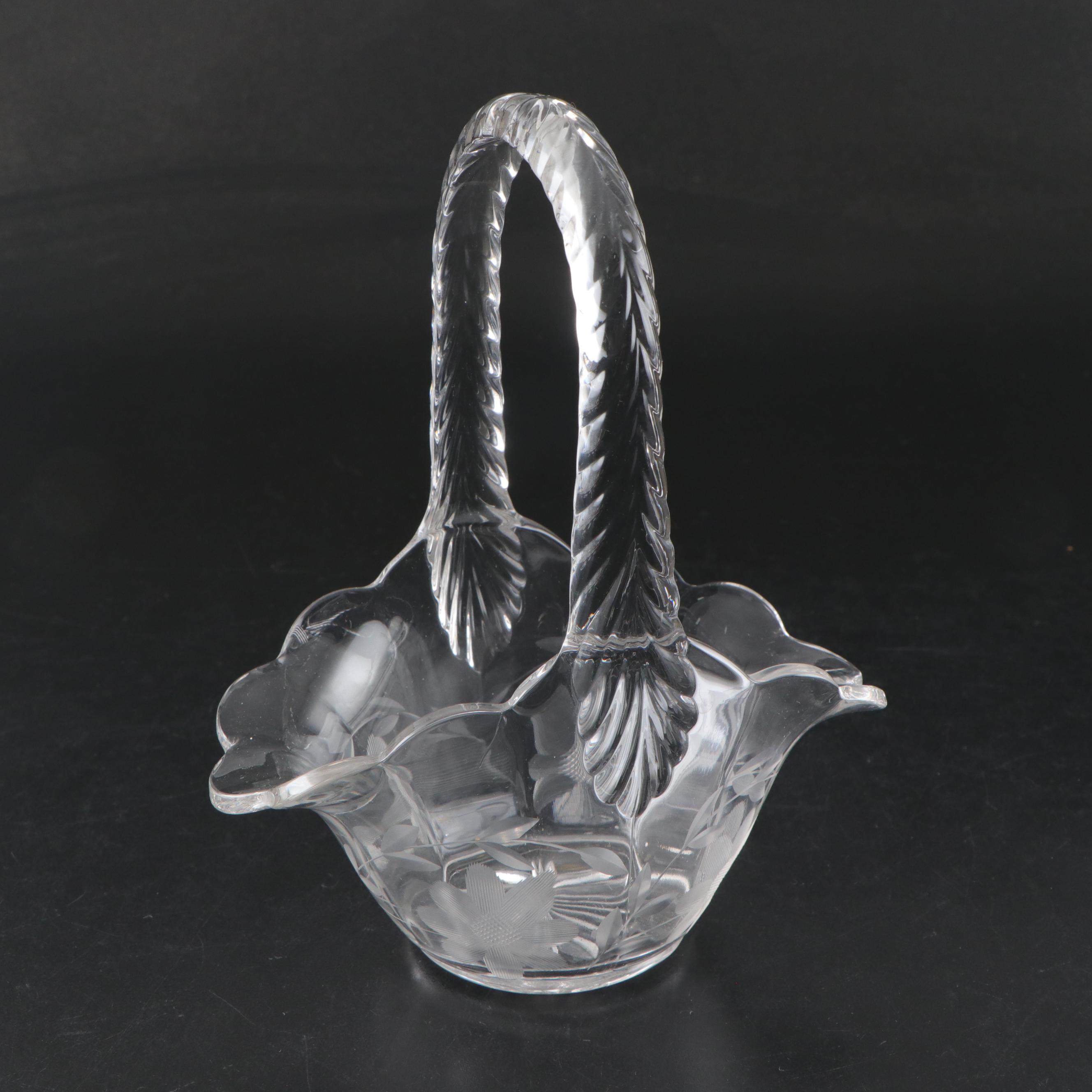 Waterford "Lismore" Crystal Champagne Coupe Glasses with Etched Glass Dishes