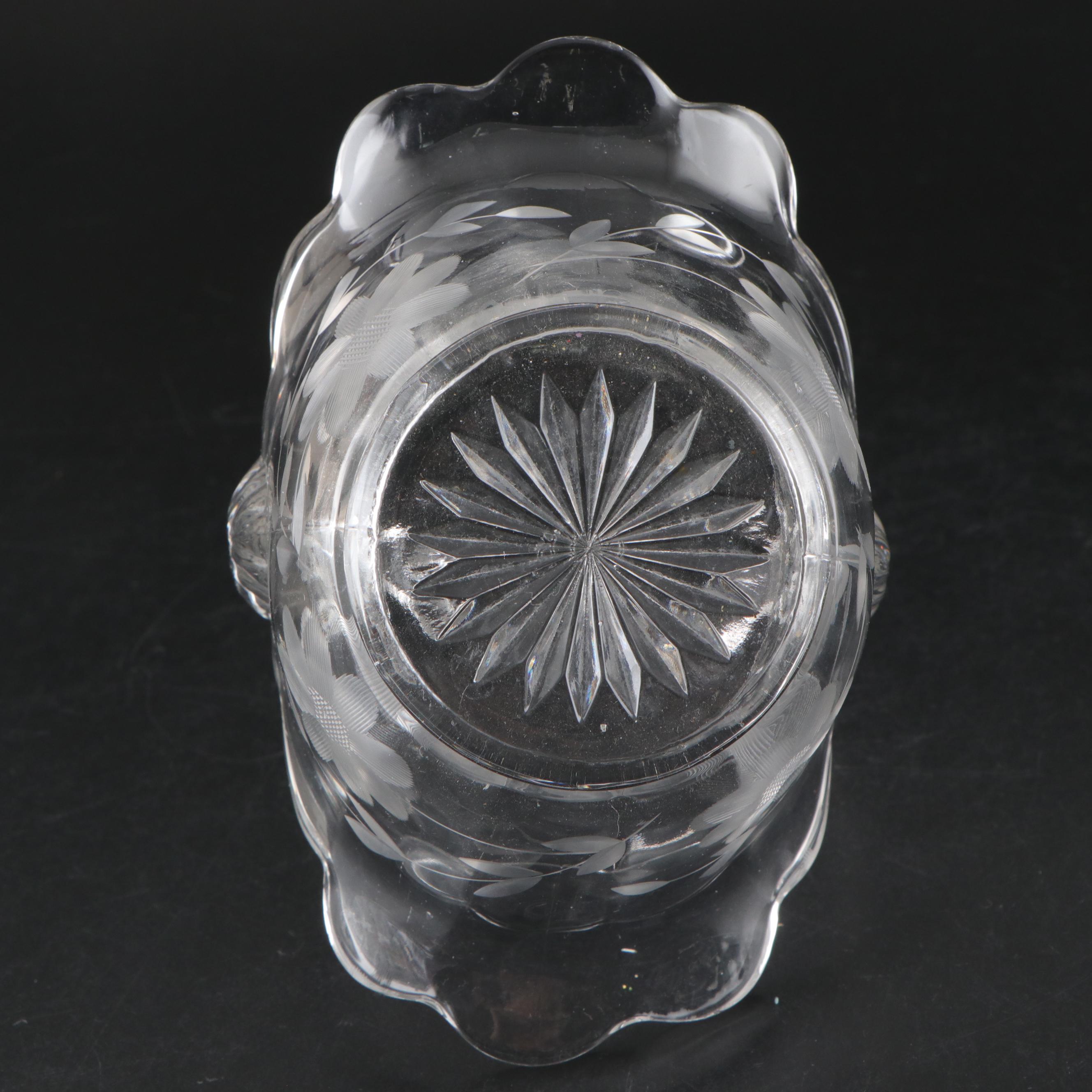 Waterford "Lismore" Crystal Champagne Coupe Glasses with Etched Glass Dishes