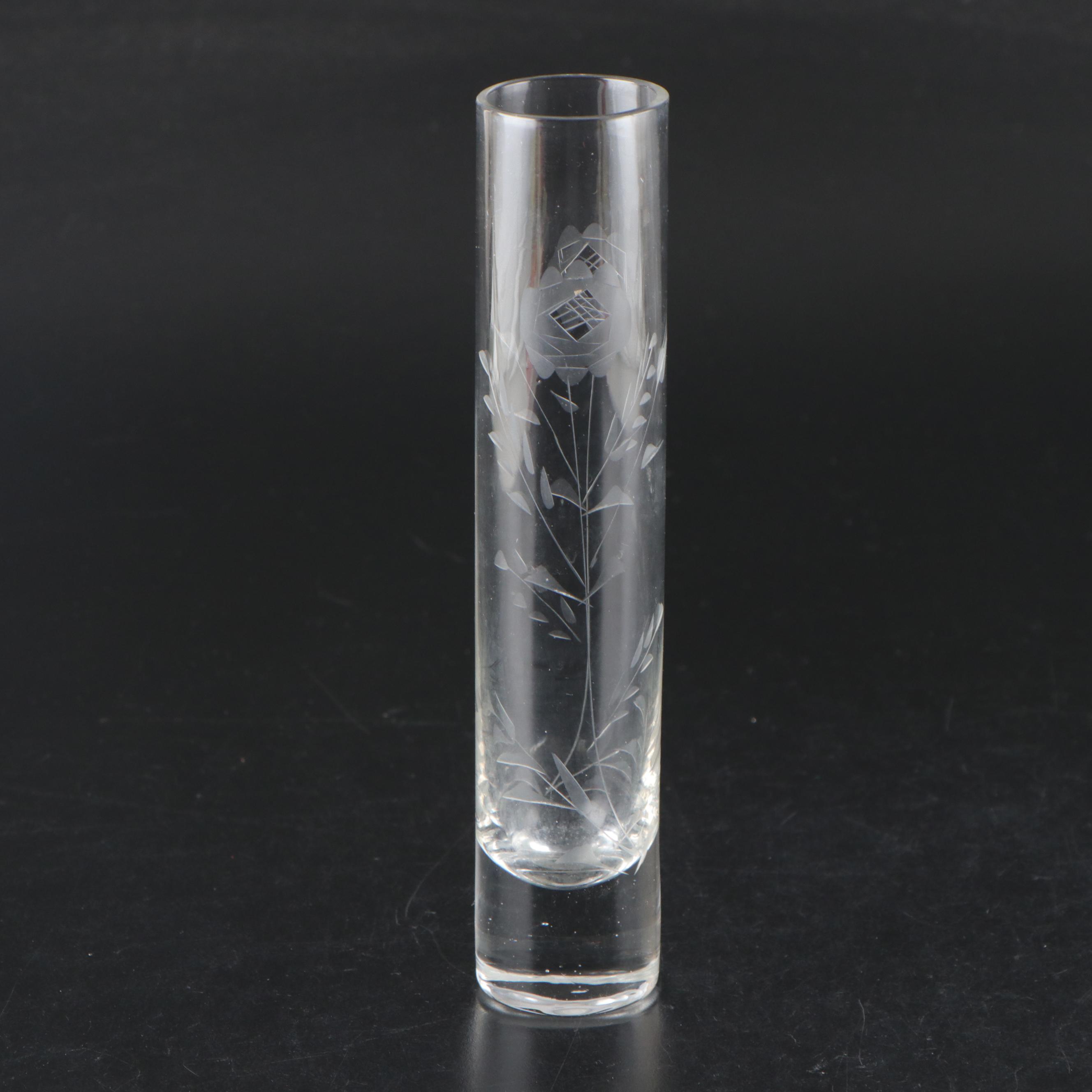 Waterford "Lismore" Crystal Champagne Coupe Glasses with Etched Glass Dishes