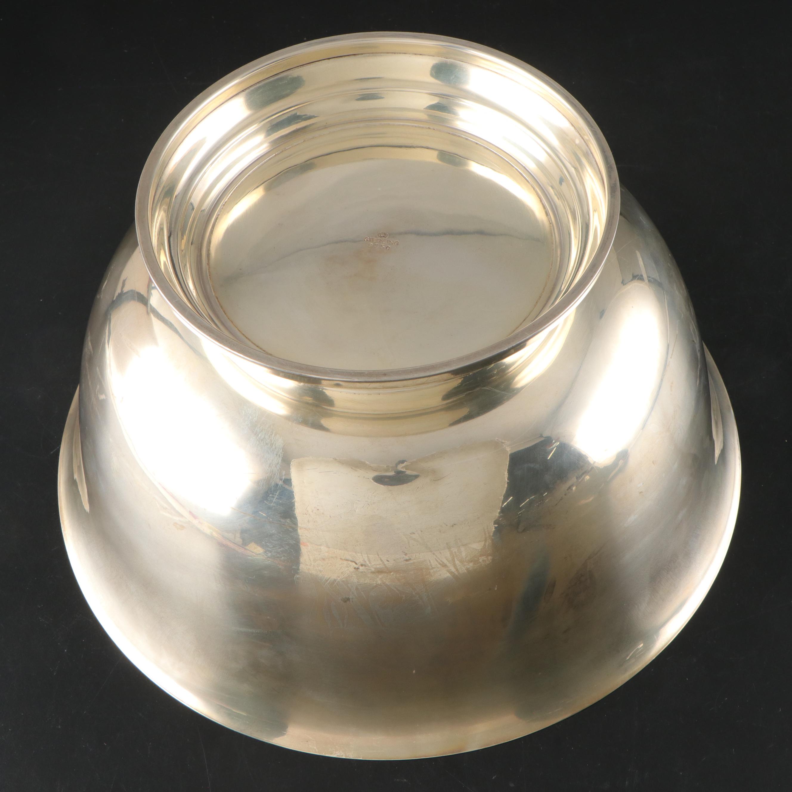 Dominick & Haff Sterling Ladle with Weidlich Sterling Silver Punch Bowl