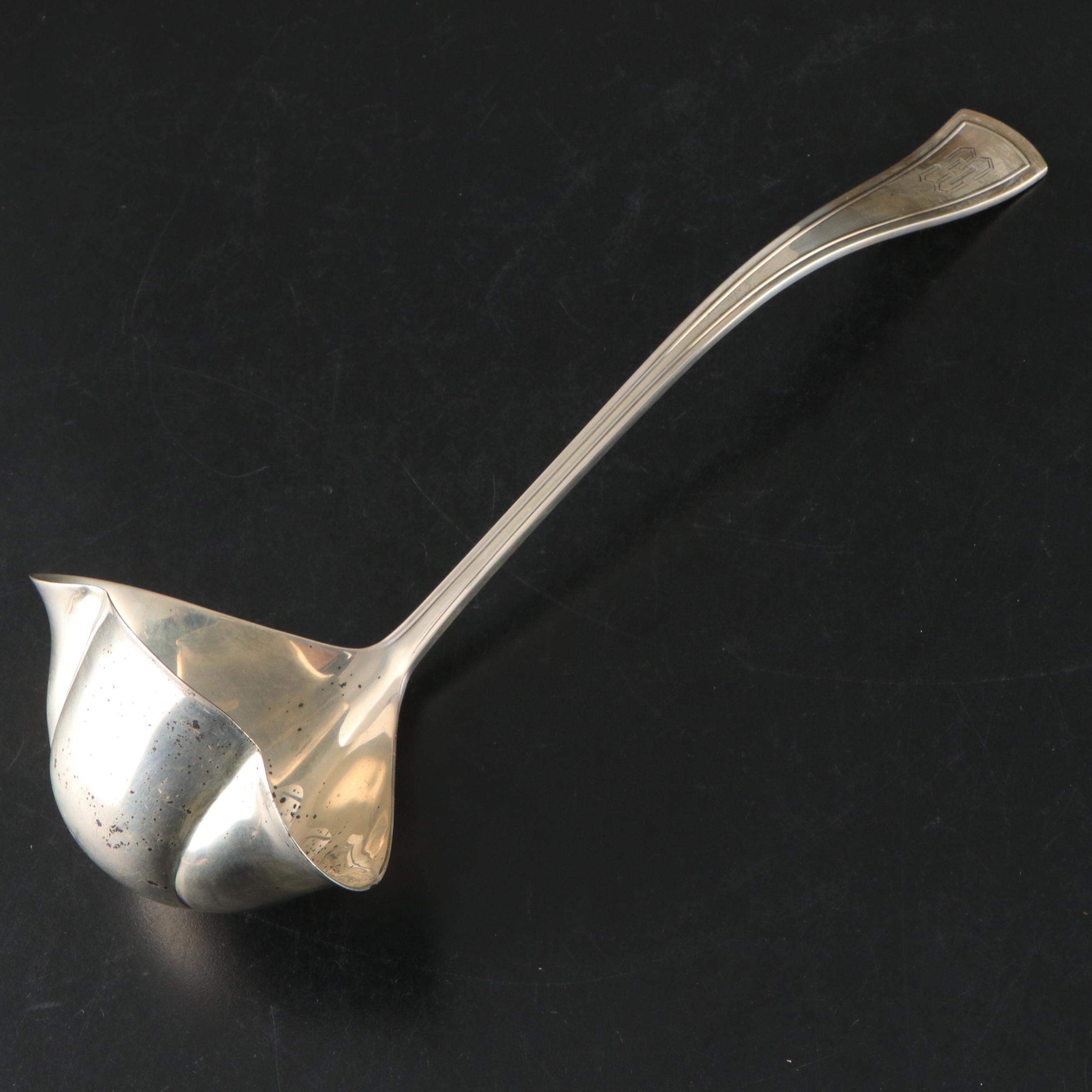 Dominick & Haff Sterling Ladle with Weidlich Sterling Silver Punch Bowl