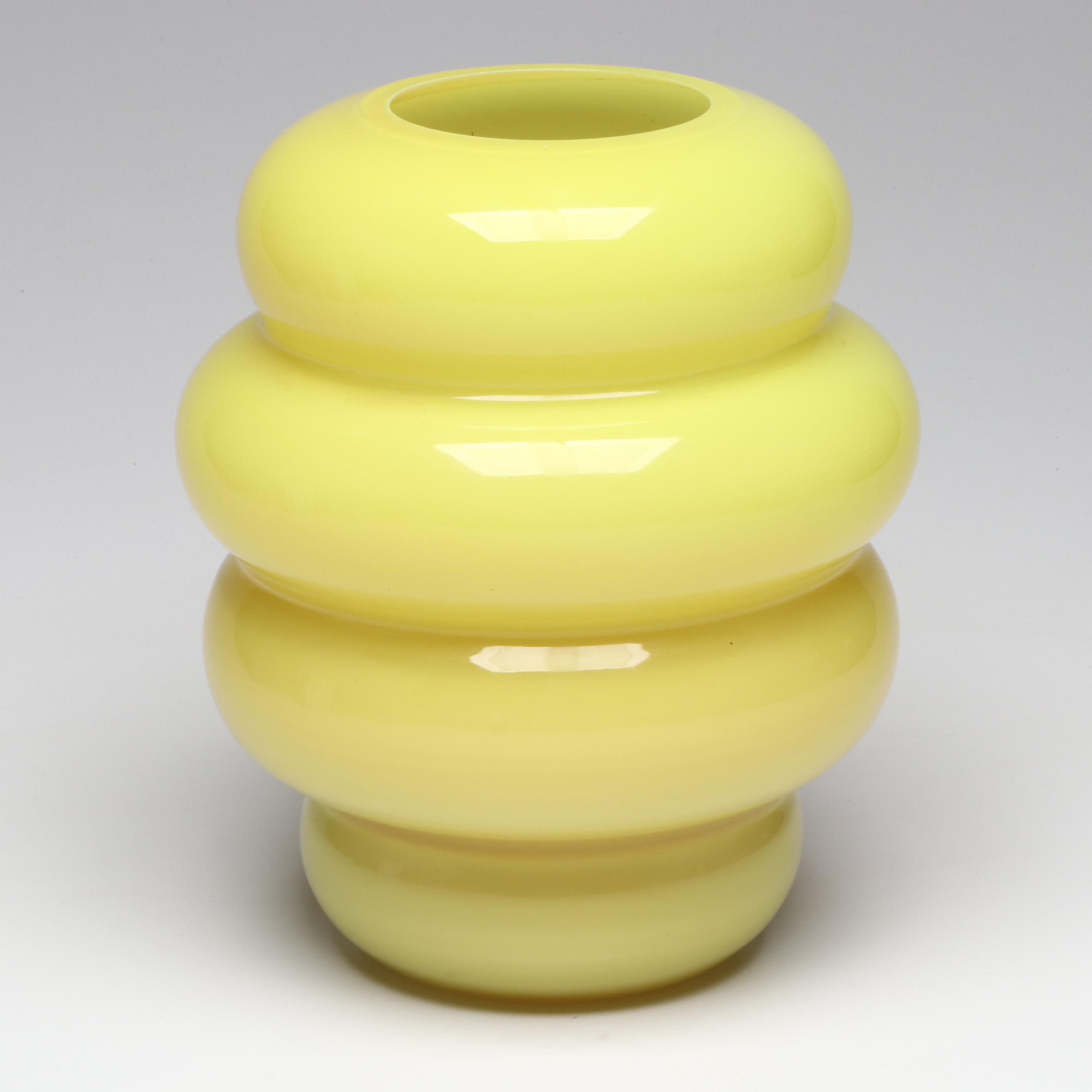 Anna Efverlund Yellow Glass Beehive Vase for IKEA, 1990s