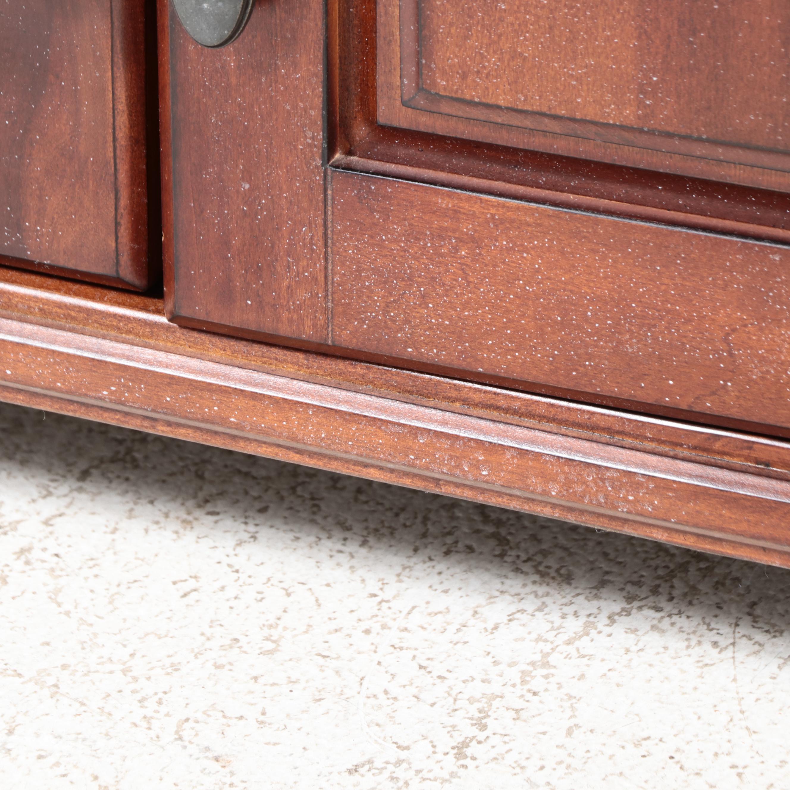 Shaker Style Walnut Finish Television Stand