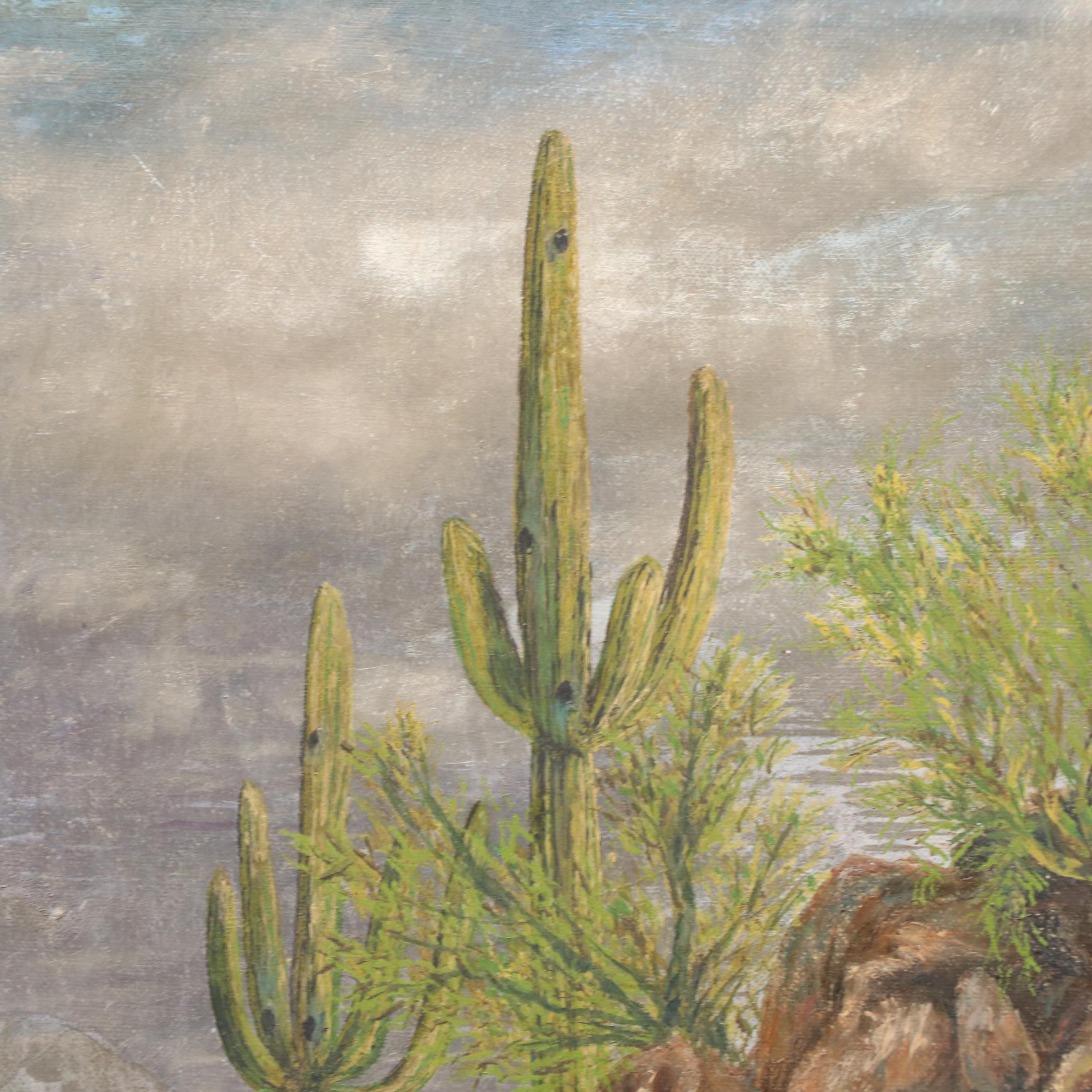 Caroline Cody Desert Landscape Oil Painting, 1921