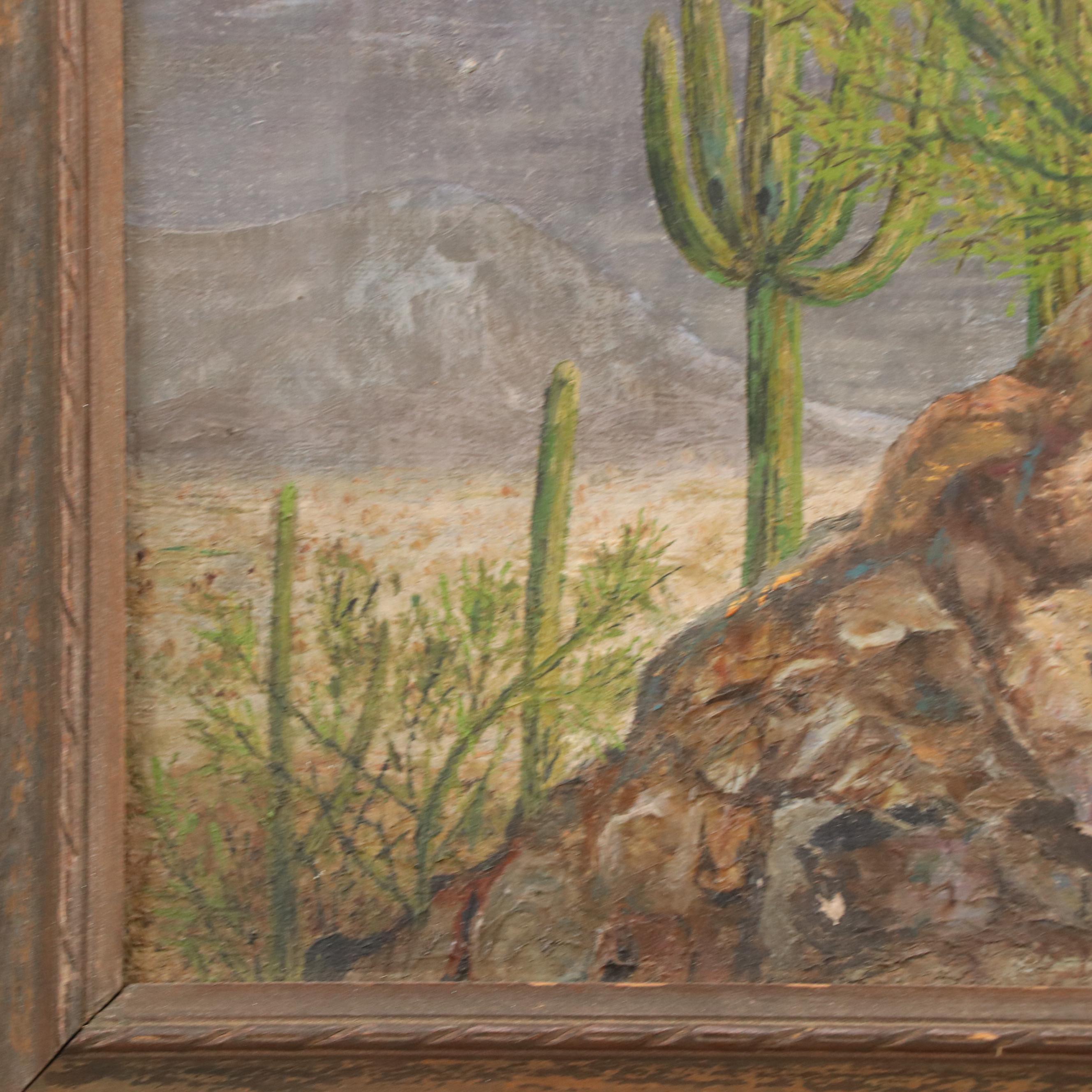 Caroline Cody Desert Landscape Oil Painting, 1921