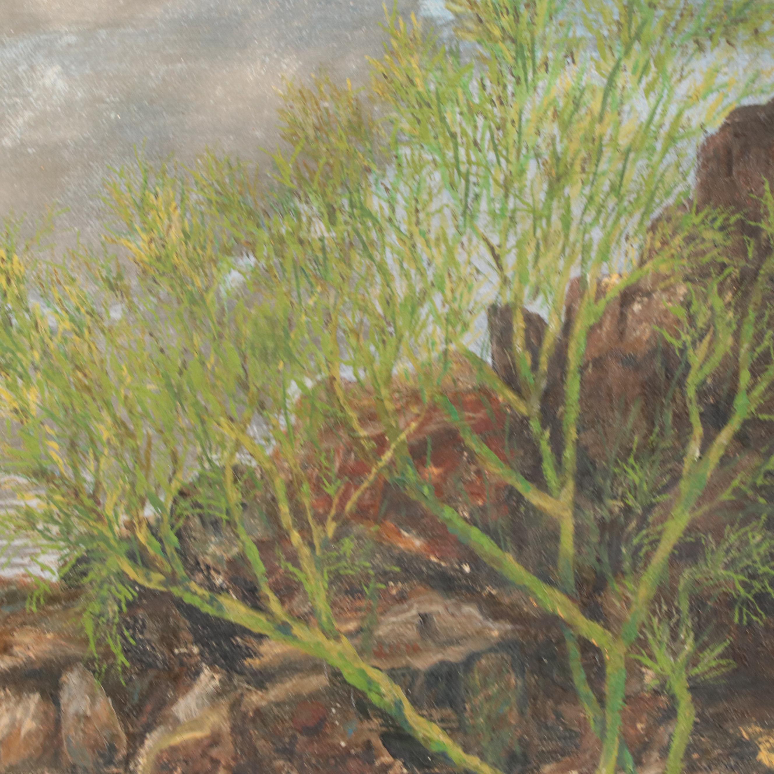 Caroline Cody Desert Landscape Oil Painting, 1921