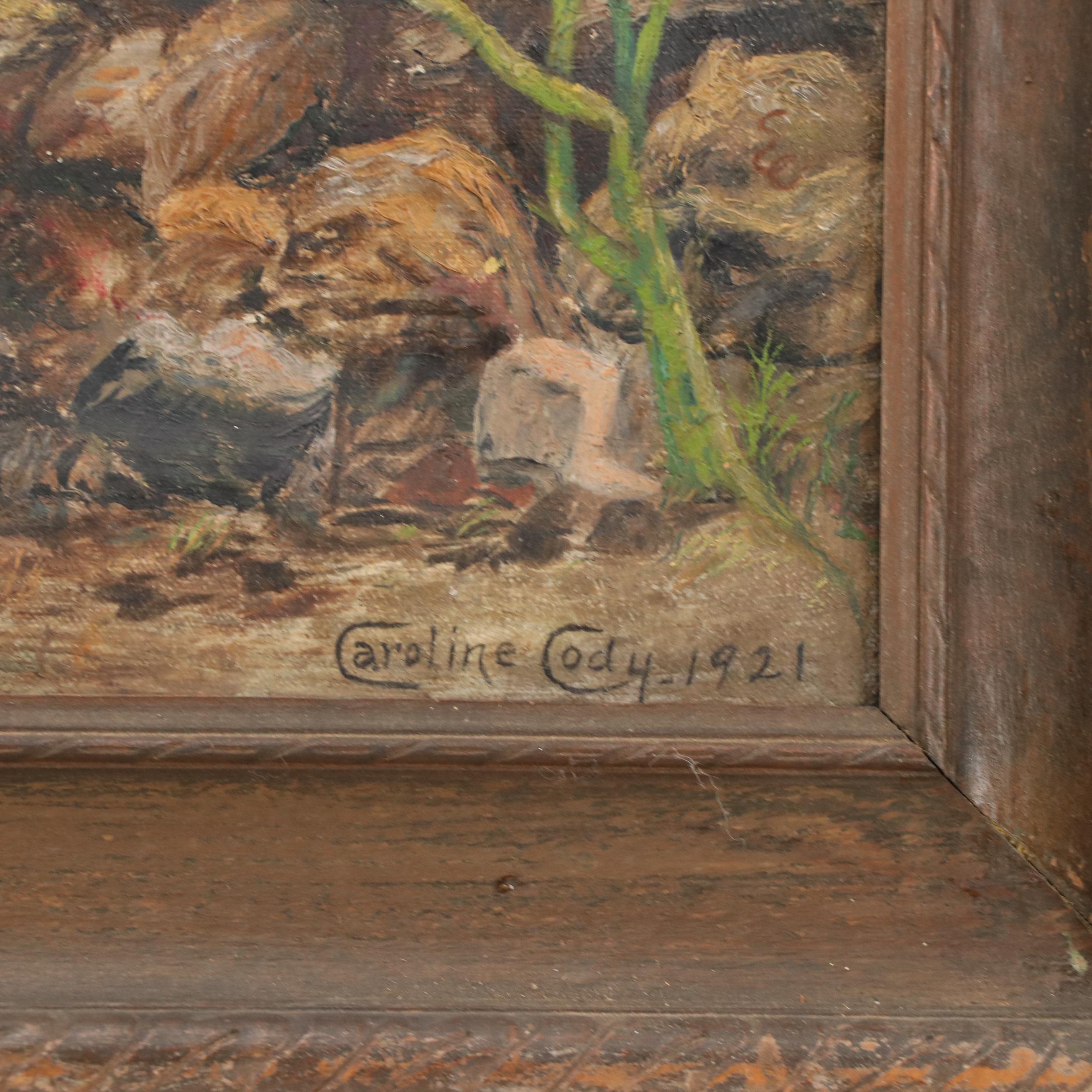 Caroline Cody Desert Landscape Oil Painting, 1921