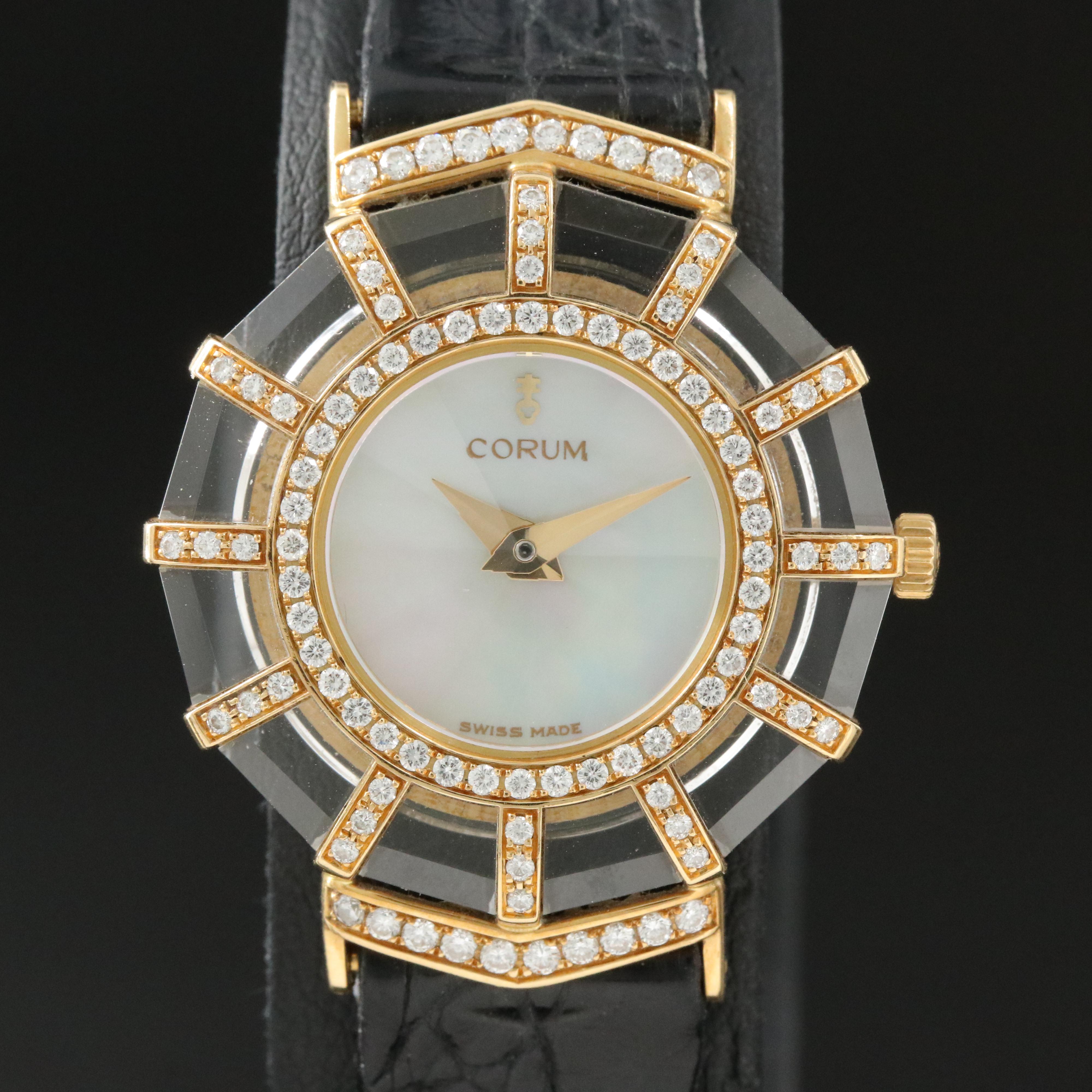 Corum Haute Joaillerie Prism Diamond Set 18K Gold Watch