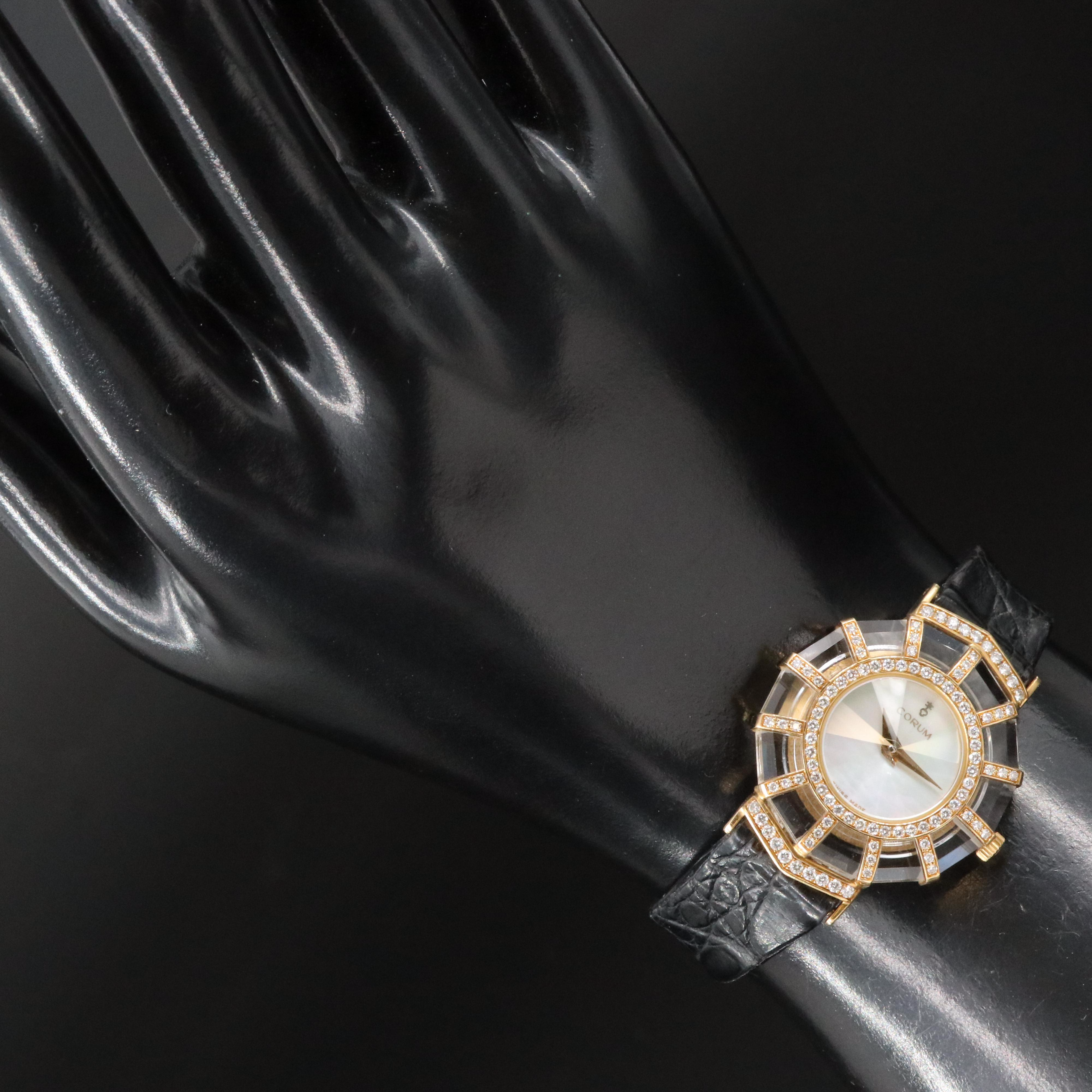 Corum Haute Joaillerie Prism Diamond Set 18K Gold Watch