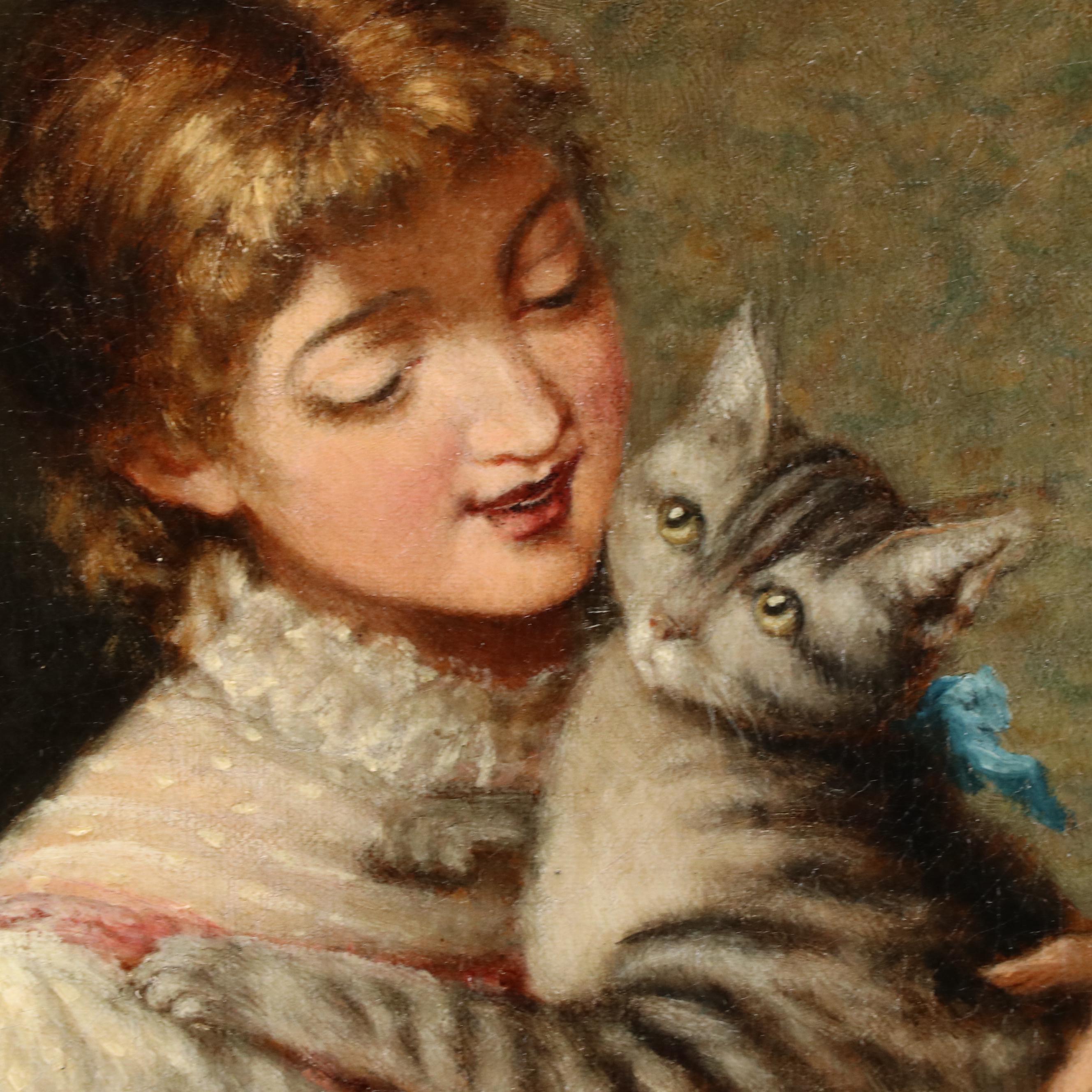 John Morgan Oil Painting "Companions," Late 19th Century