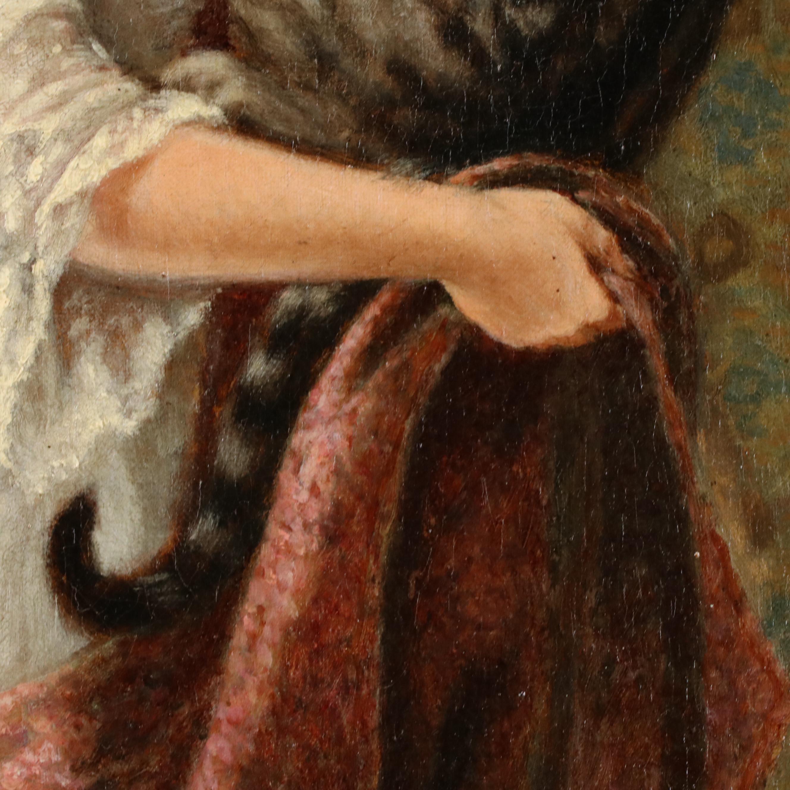 John Morgan Oil Painting "Companions," Late 19th Century