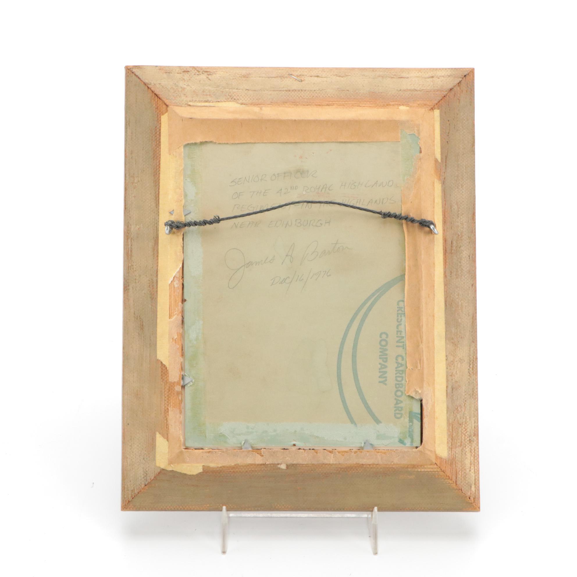 James Barton Watercolor of a Senior Officer of the 42nd Royal Highland Regiment