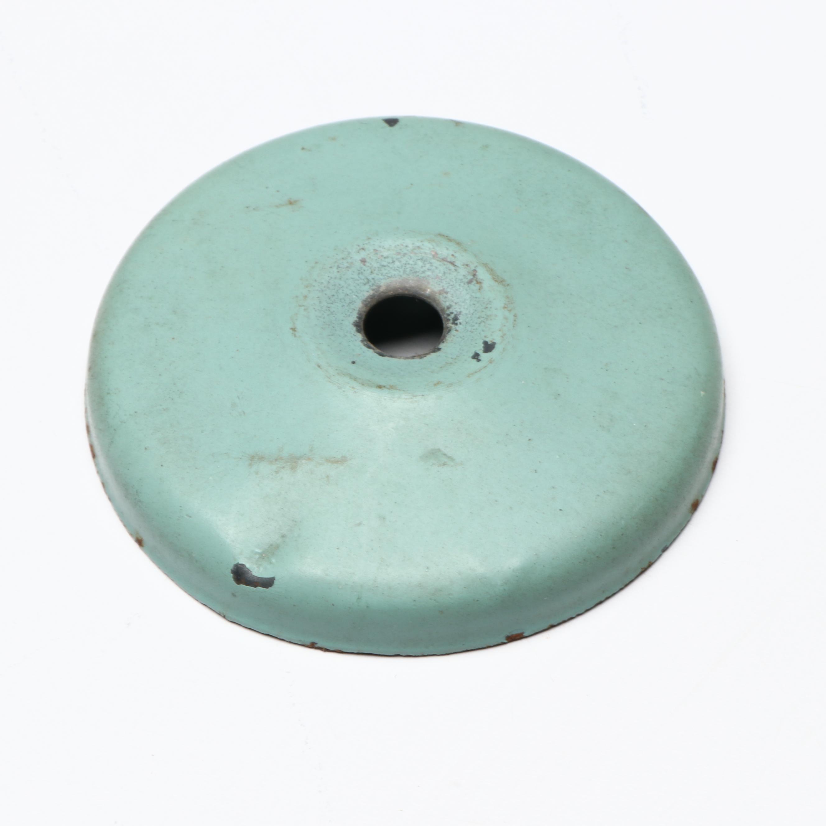 Cold-Painted Metal Boudoir Lamp with Reverse-Painted Satin Glass Shade