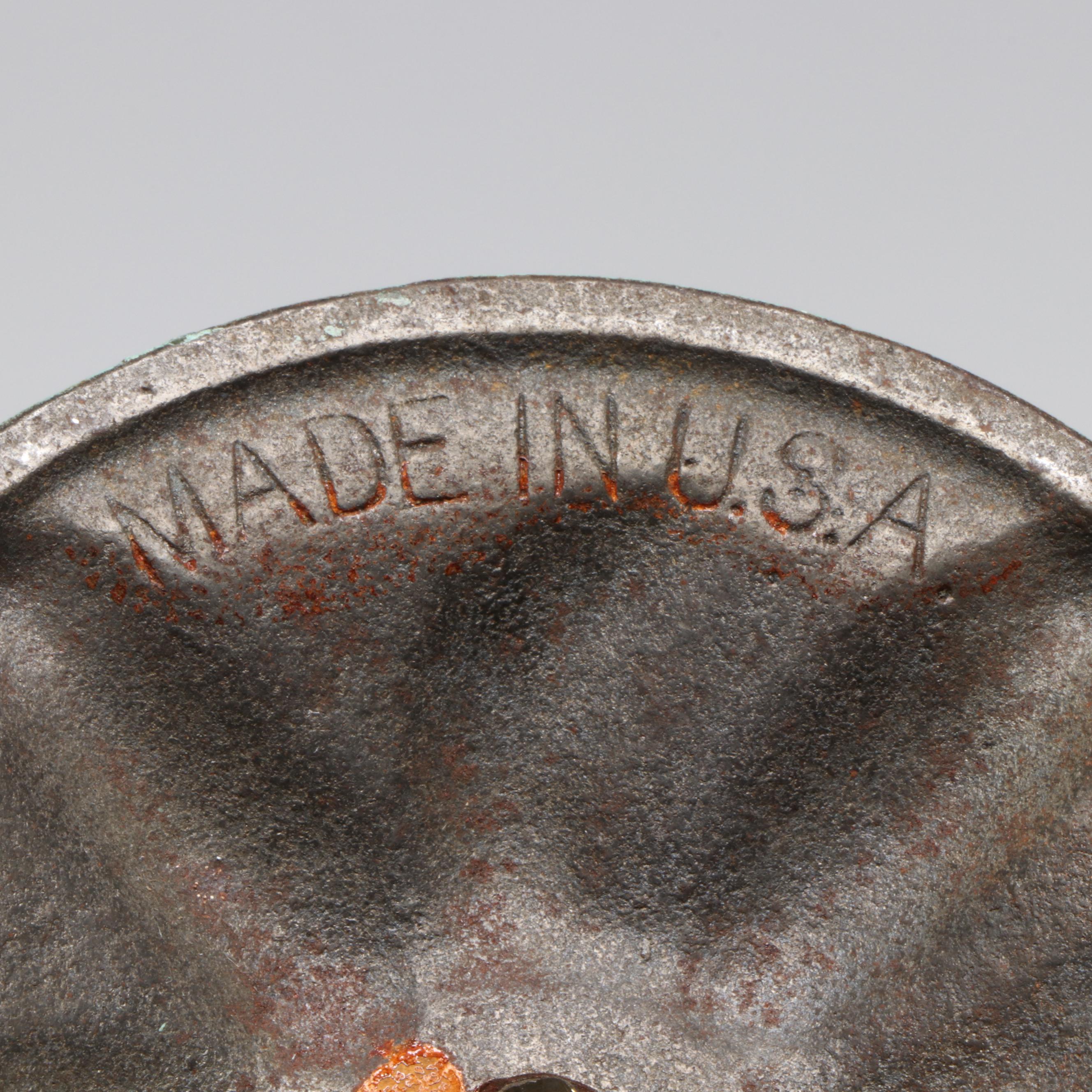 Cold-Painted Metal Boudoir Lamp with Reverse-Painted Satin Glass Shade