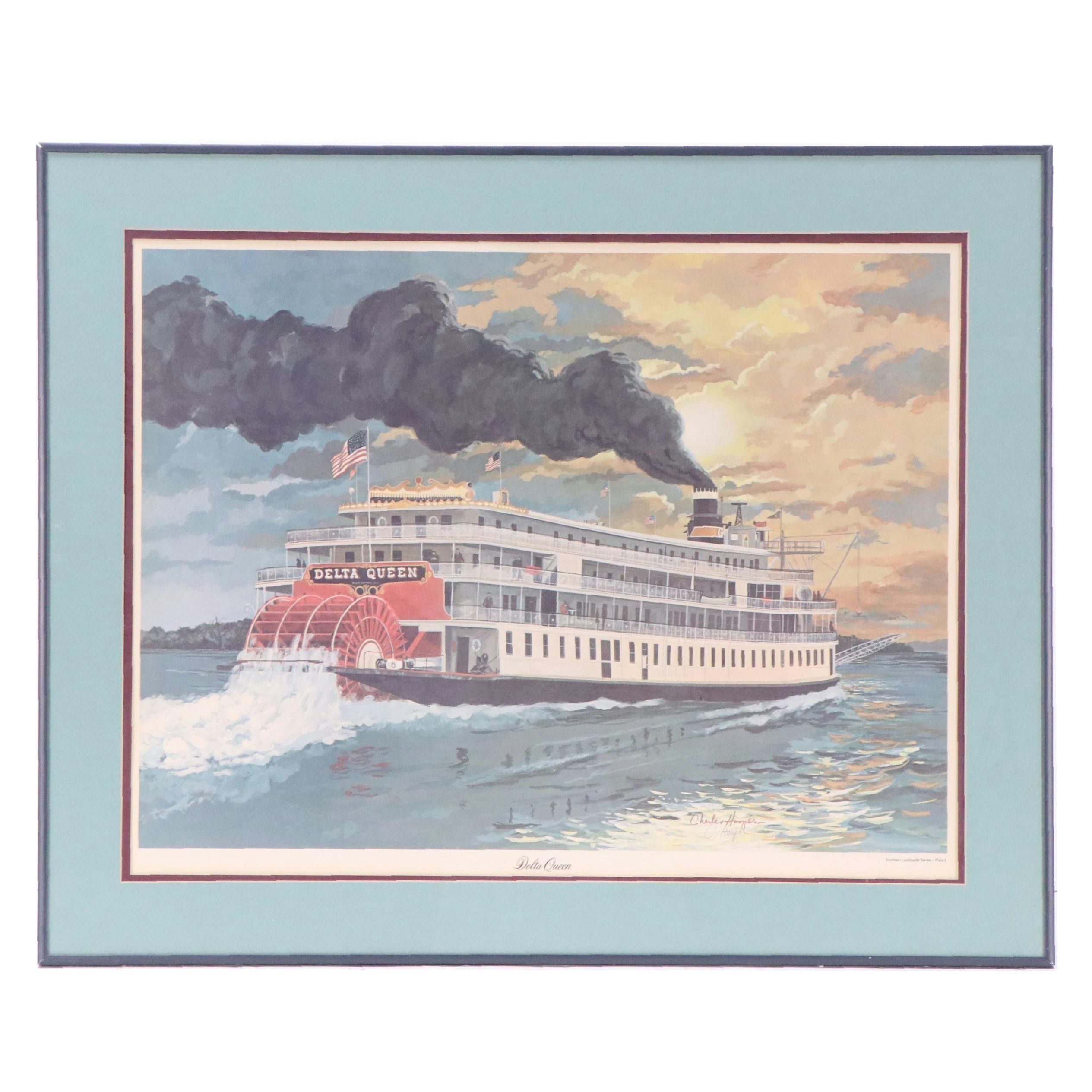 Charles Hooper Offset Lithograph "Delta Queen"
