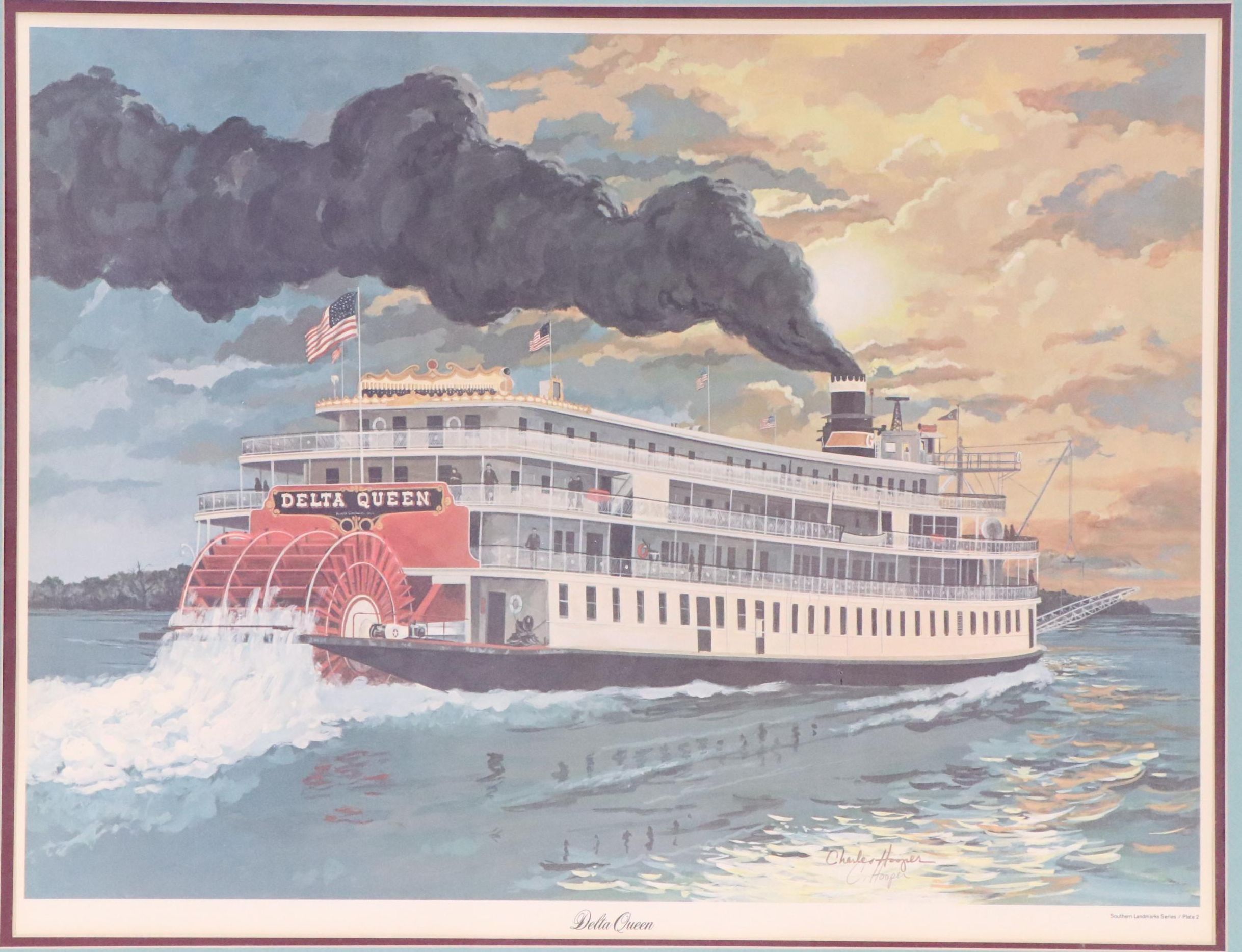 Charles Hooper Offset Lithograph "Delta Queen"