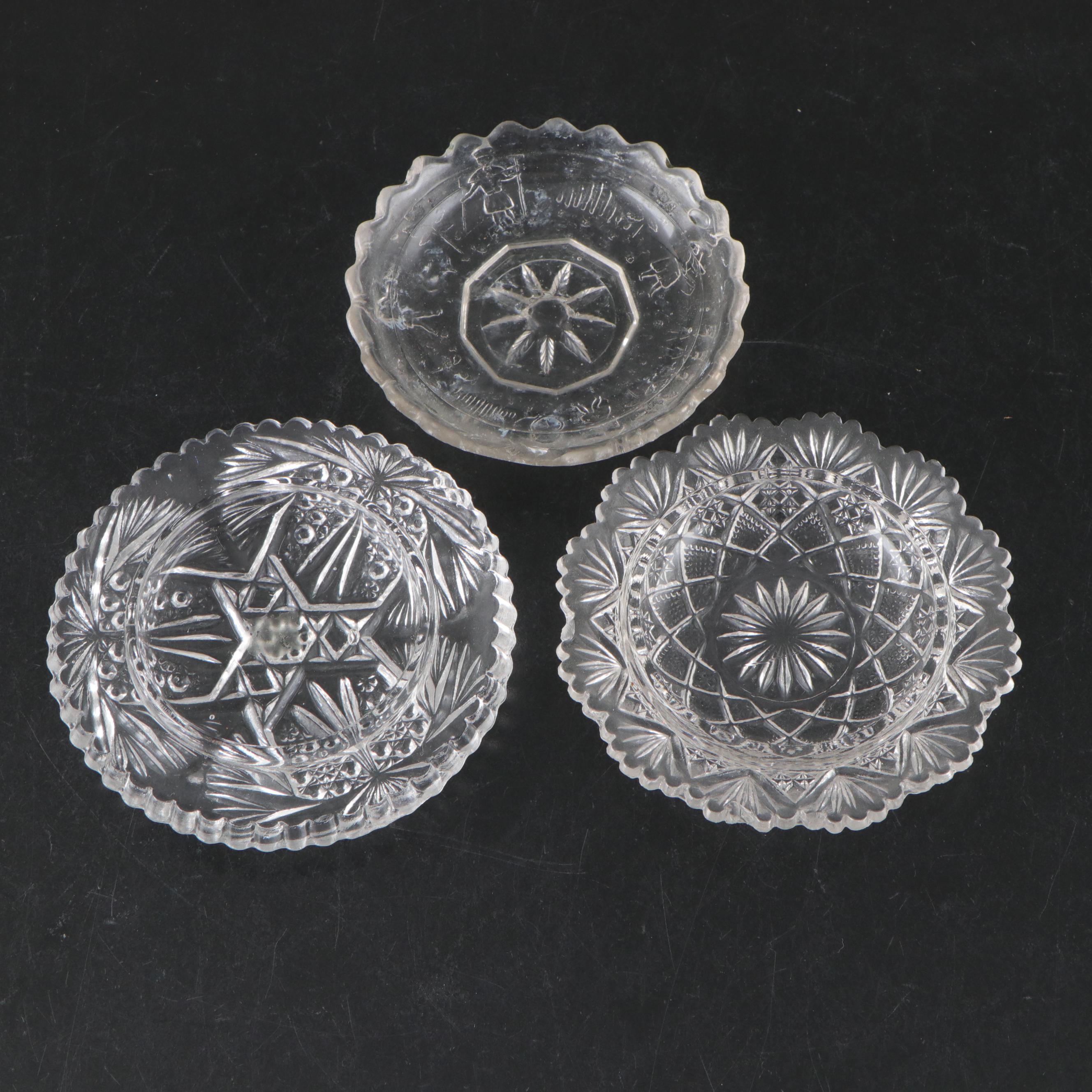 US Glass "Buzz Star Clear" Glass Child's Sugar and Creamer with Bottles and More