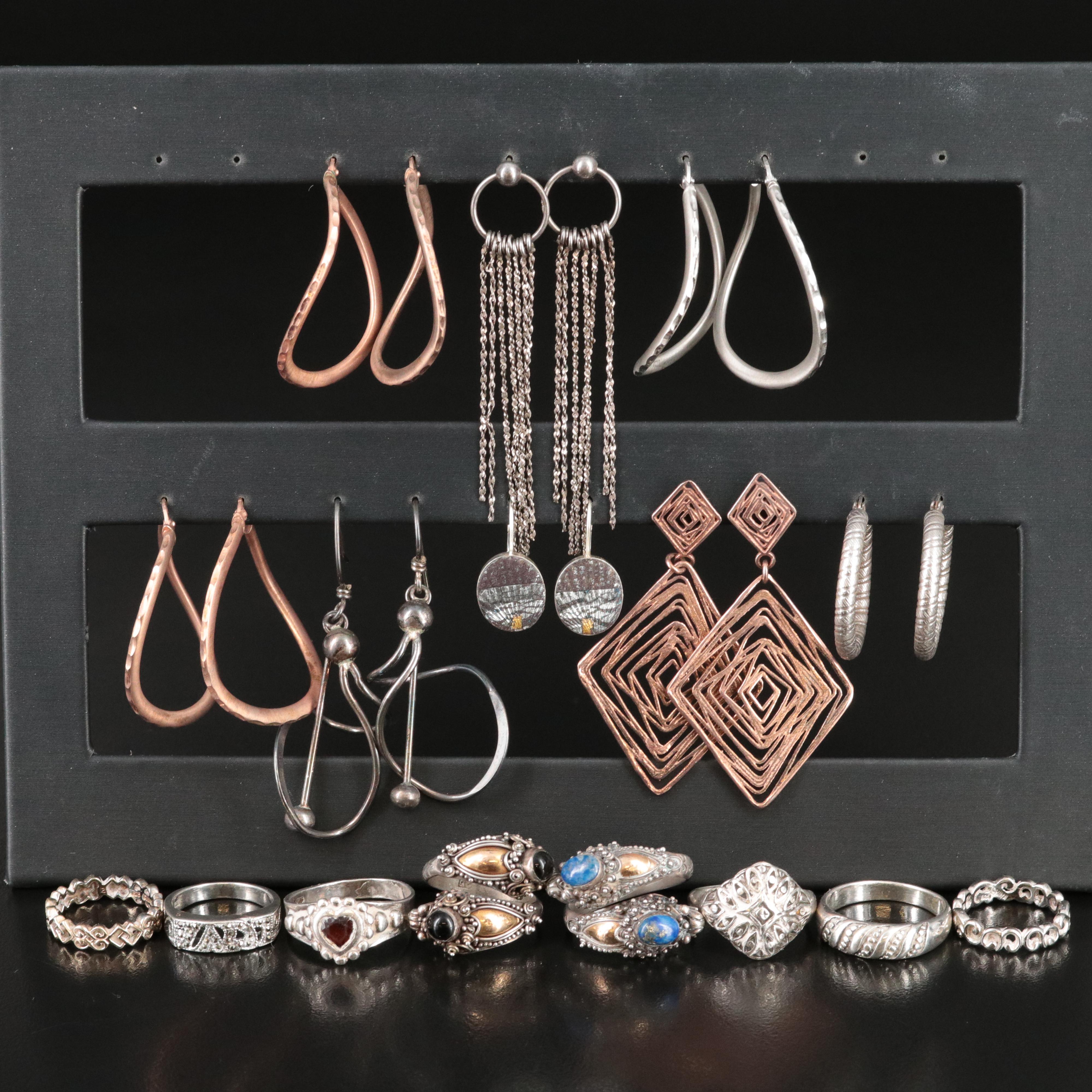 Sterling Lapis Lazuli, Black Onyx and Marcasite Jewelry Collection