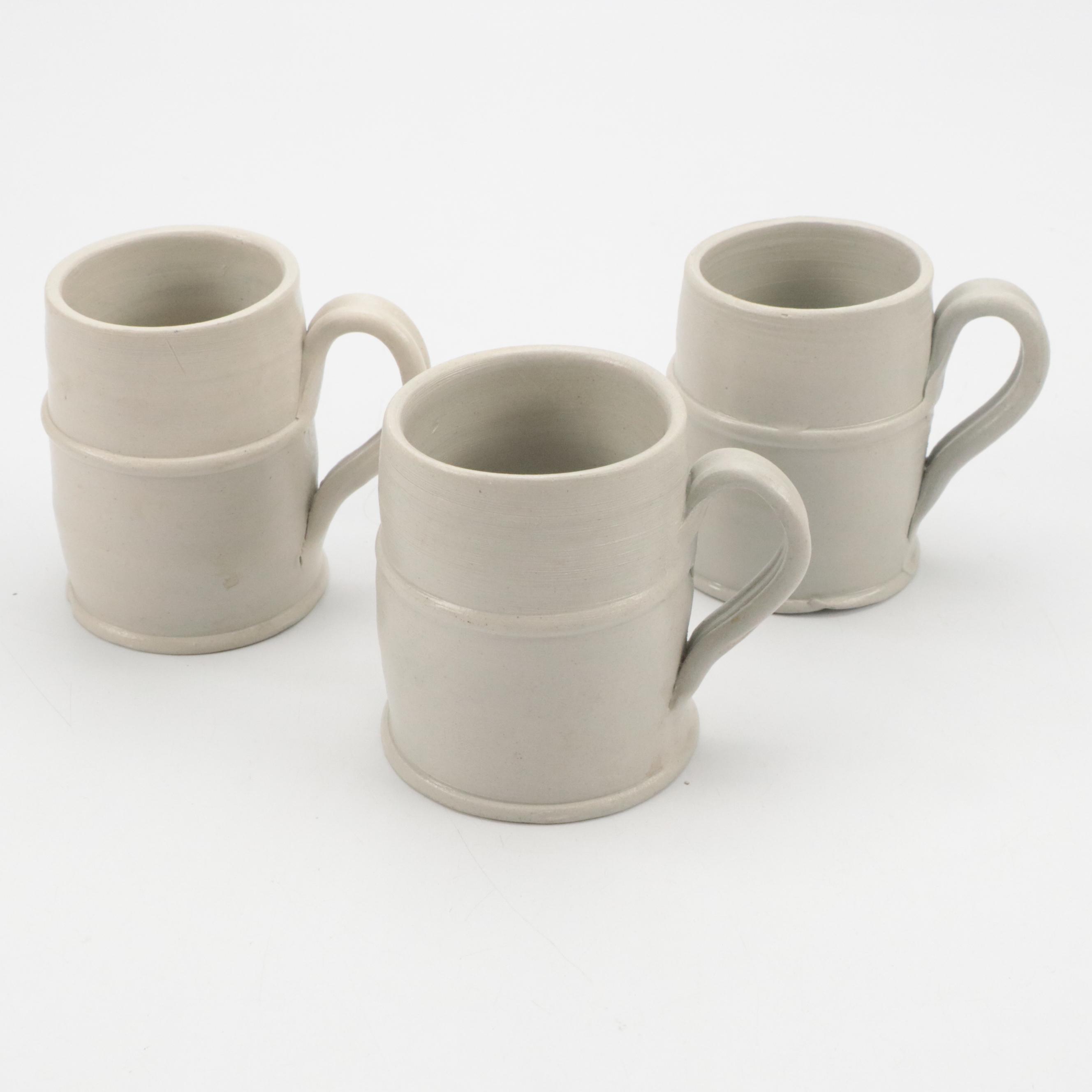 Williamsburg Pottery Cobalt Blue Pitcher, Cups and More with Other Pitcher