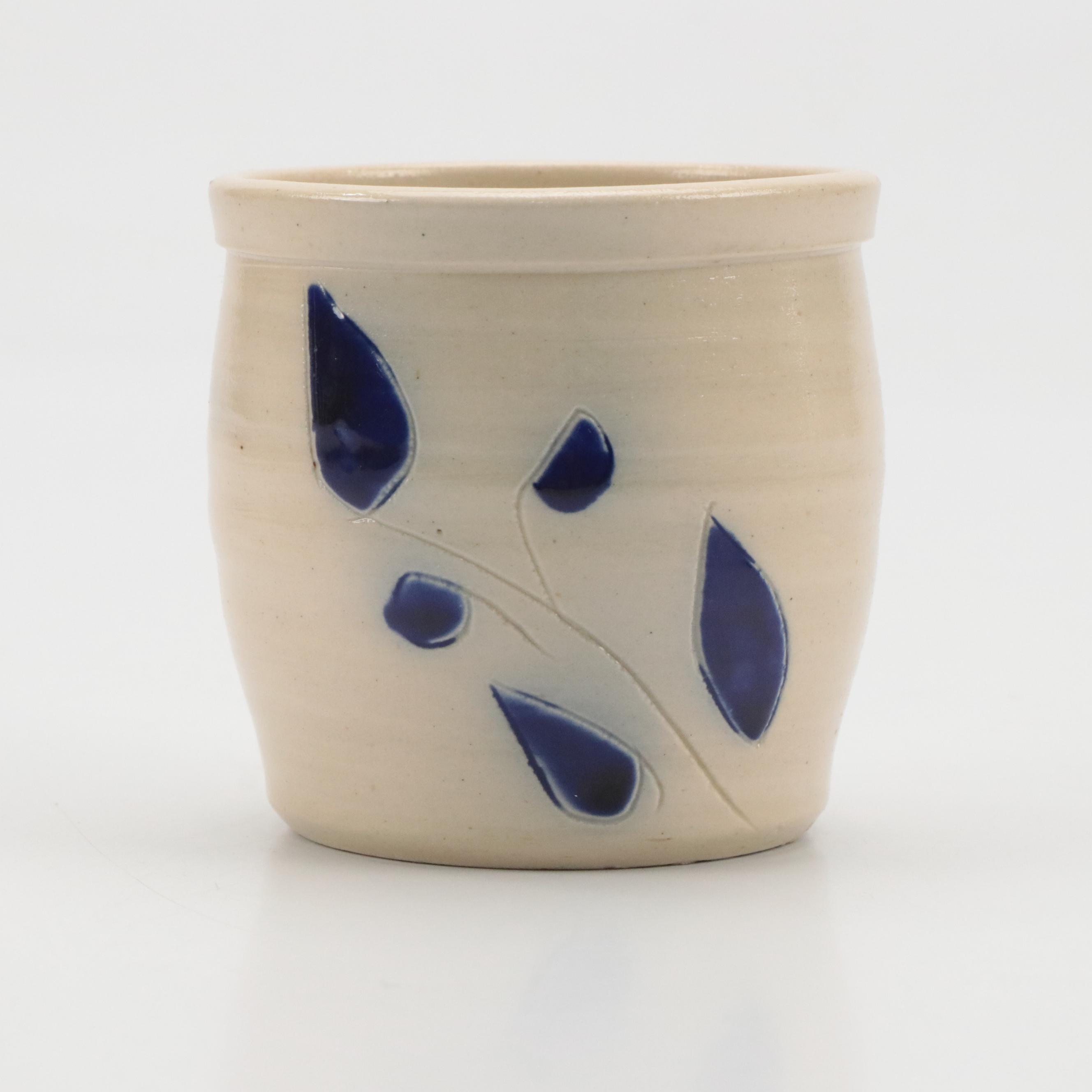 Williamsburg Pottery Cobalt Blue Pitcher, Cups and More with Other Pitcher