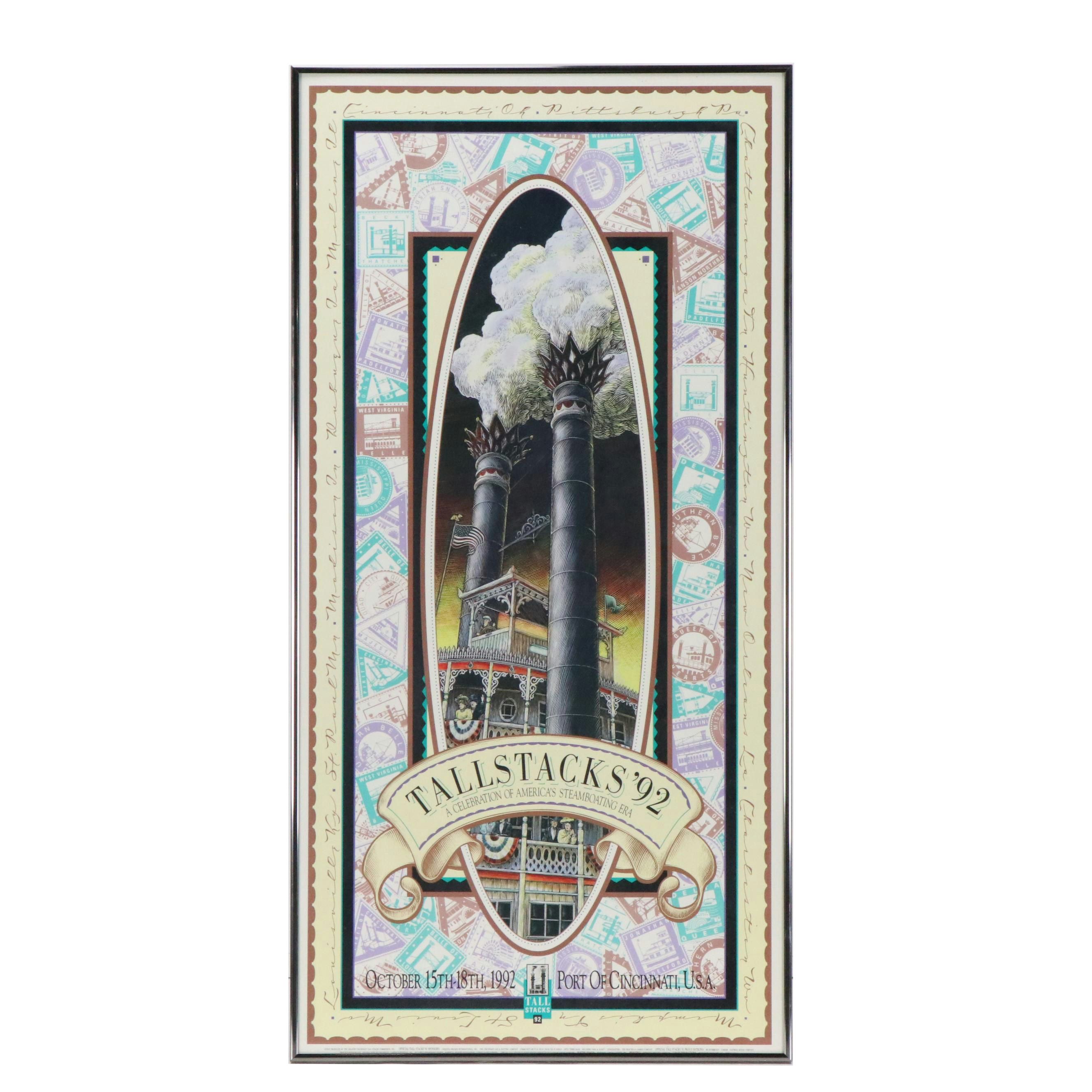 Cincinnati Tall Stacks Offset Lithograph Poster, 1992