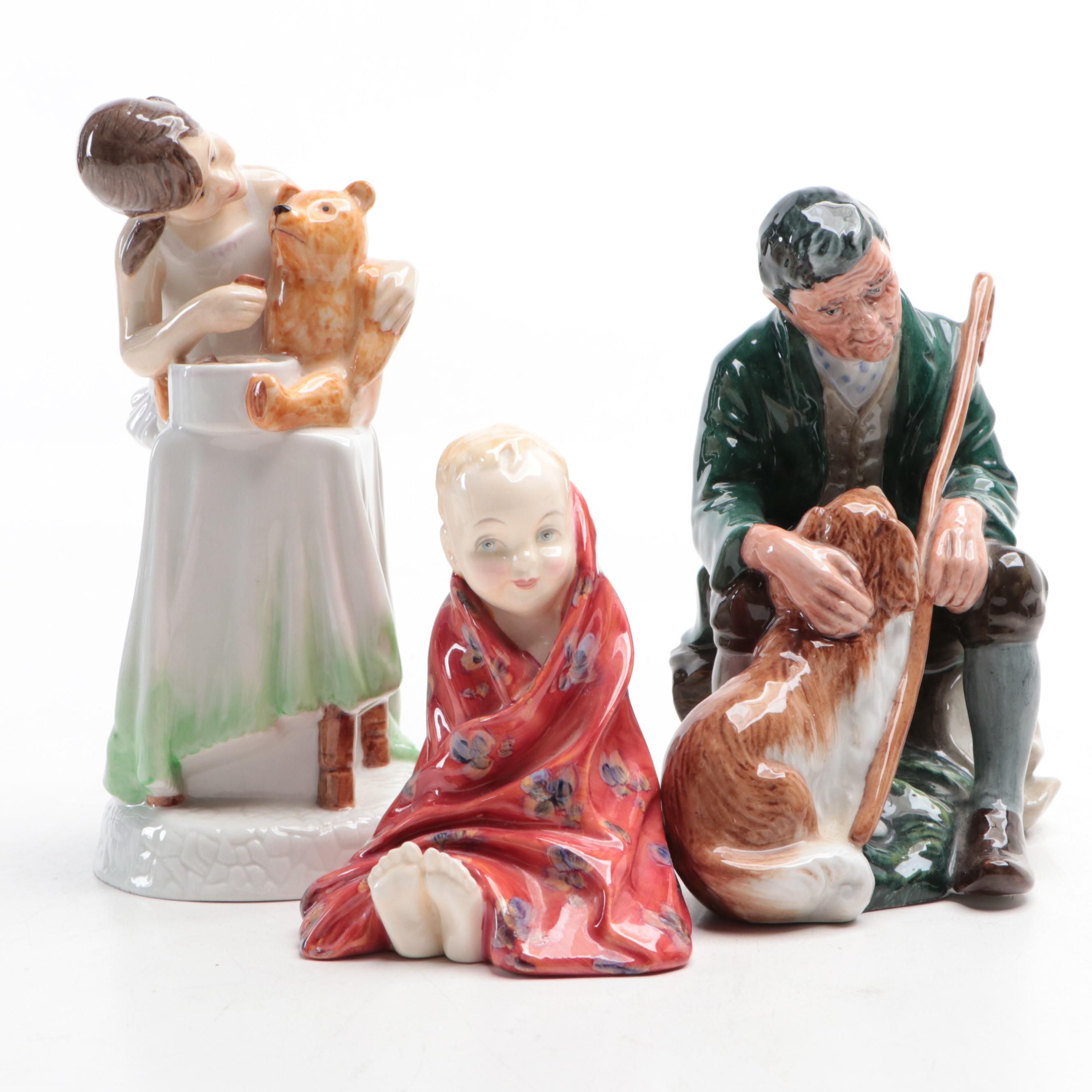Royal Doulton "This Little Pig," "The Master" and Other Porcelain Figurines