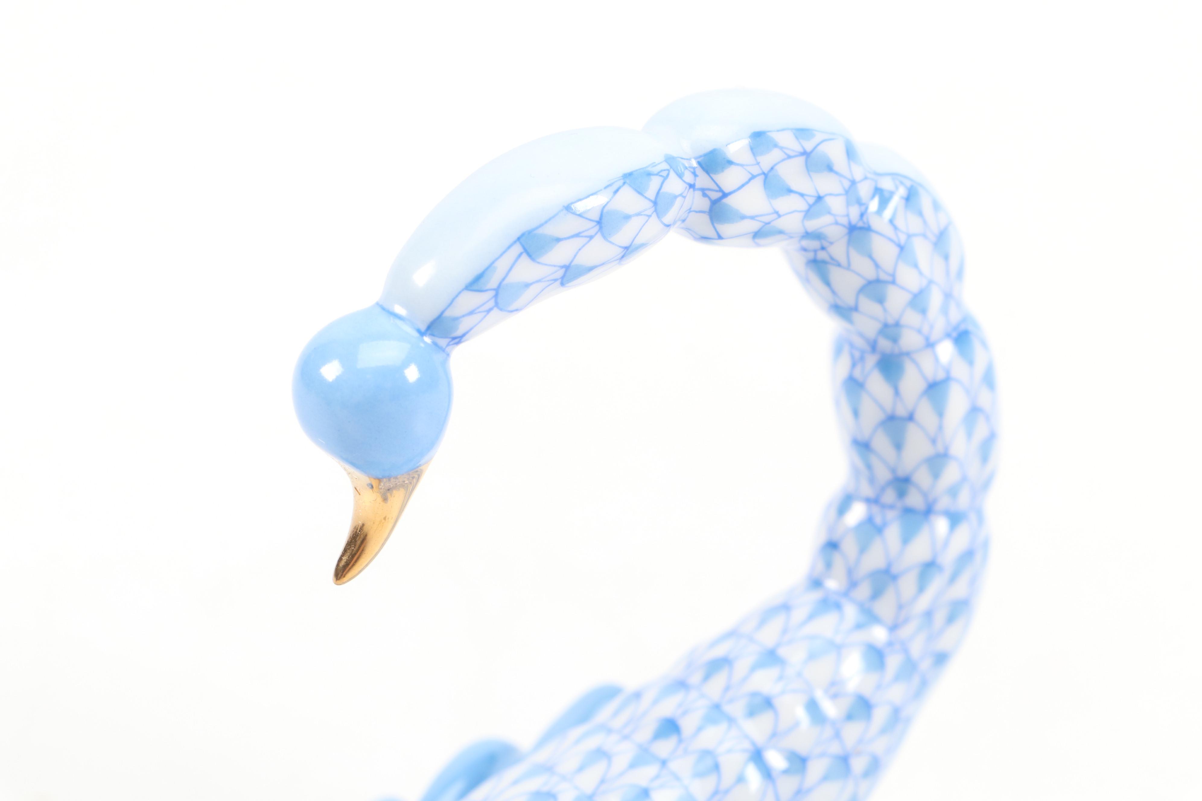 Herend Blue Fishnet with Gold "Scorpion" Porcelain Figurine