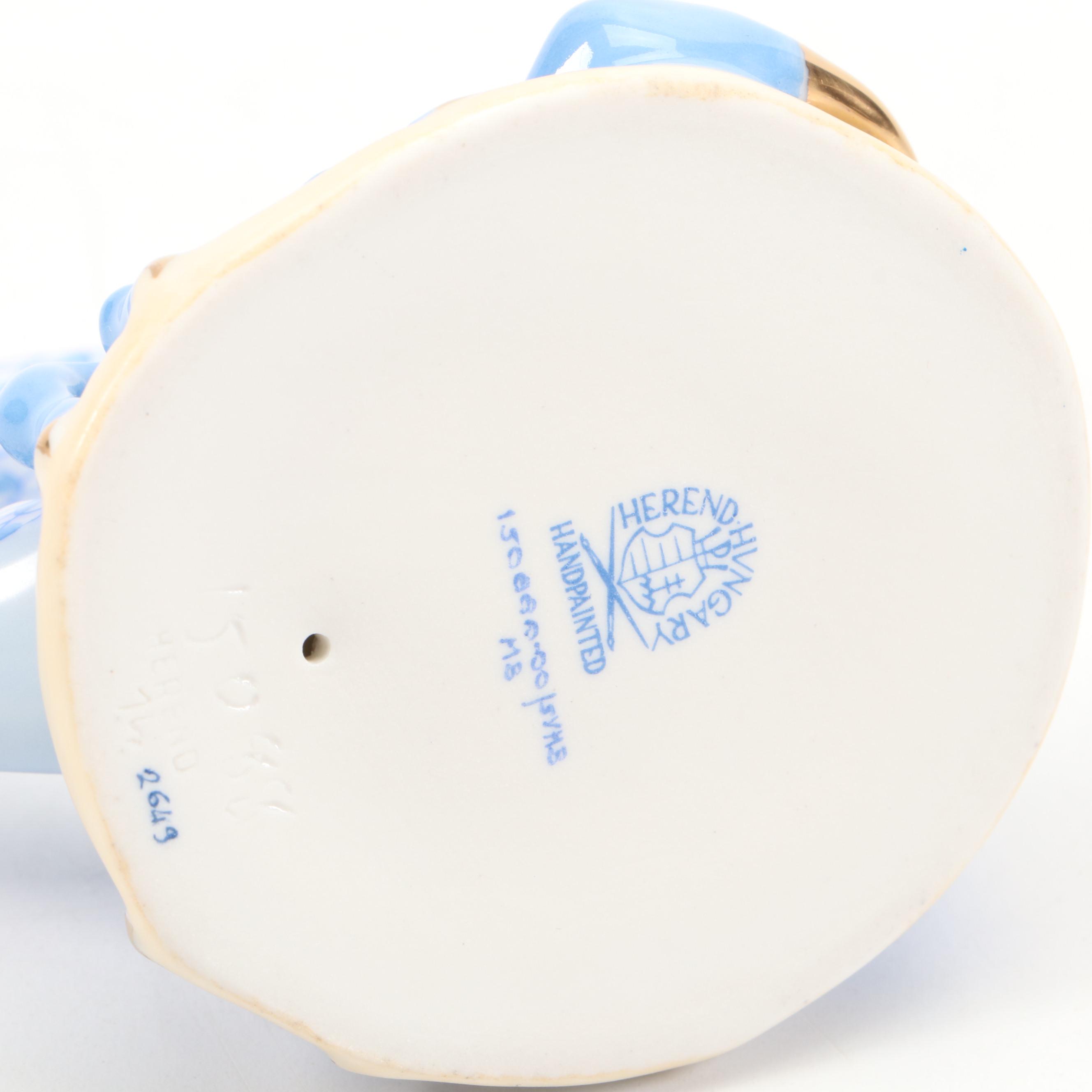 Herend Blue Fishnet with Gold "Scorpion" Porcelain Figurine