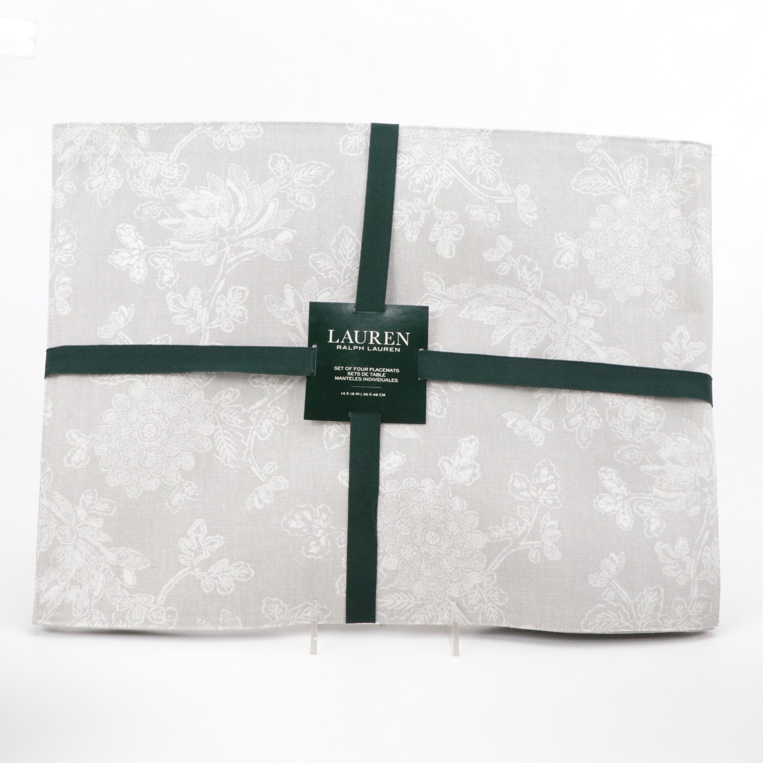 Ralph Lauren Cotton Placemats with Other Table Linens and Napkin Rings