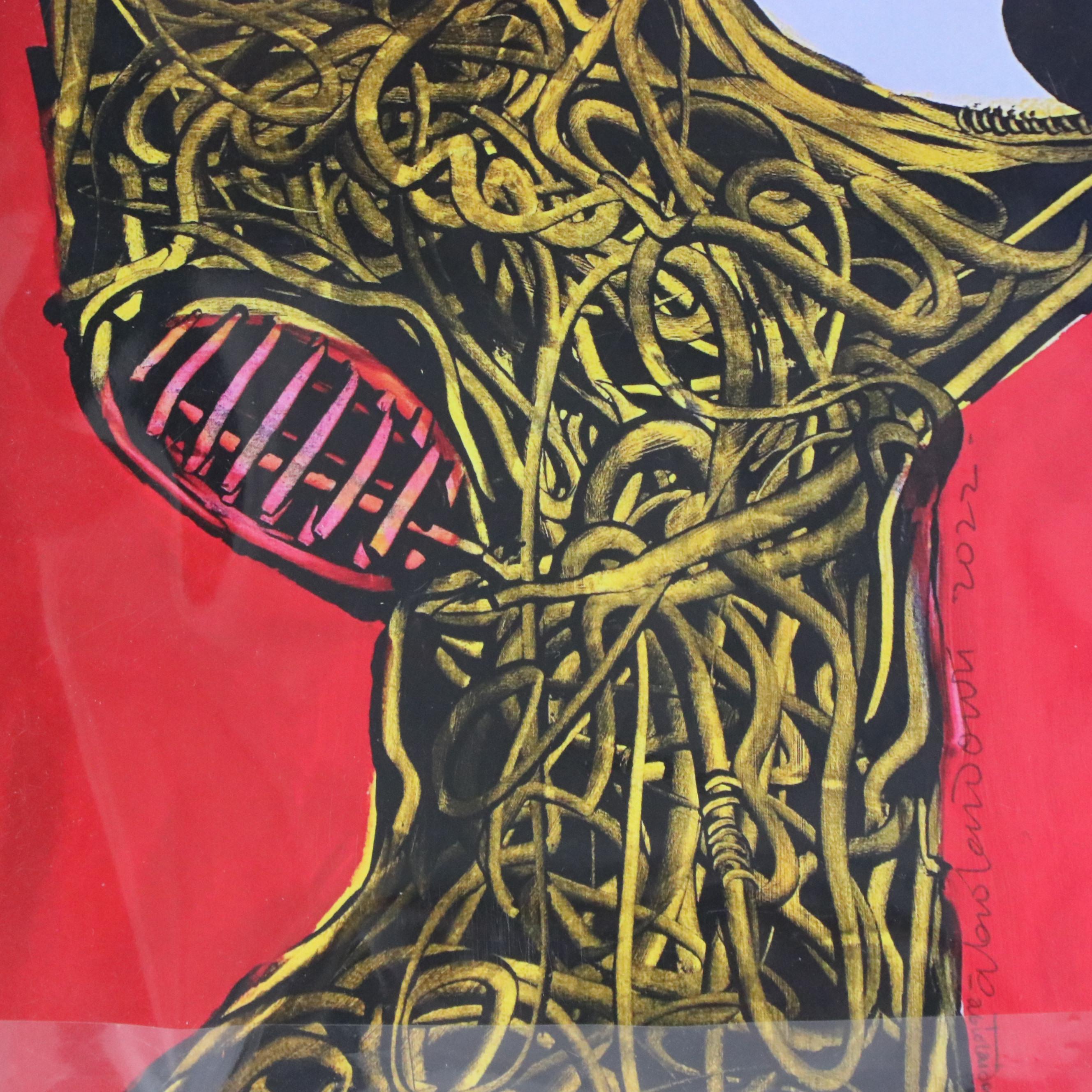 Abiola Idowu Abstract Offset Lithograph of Figure, 2022