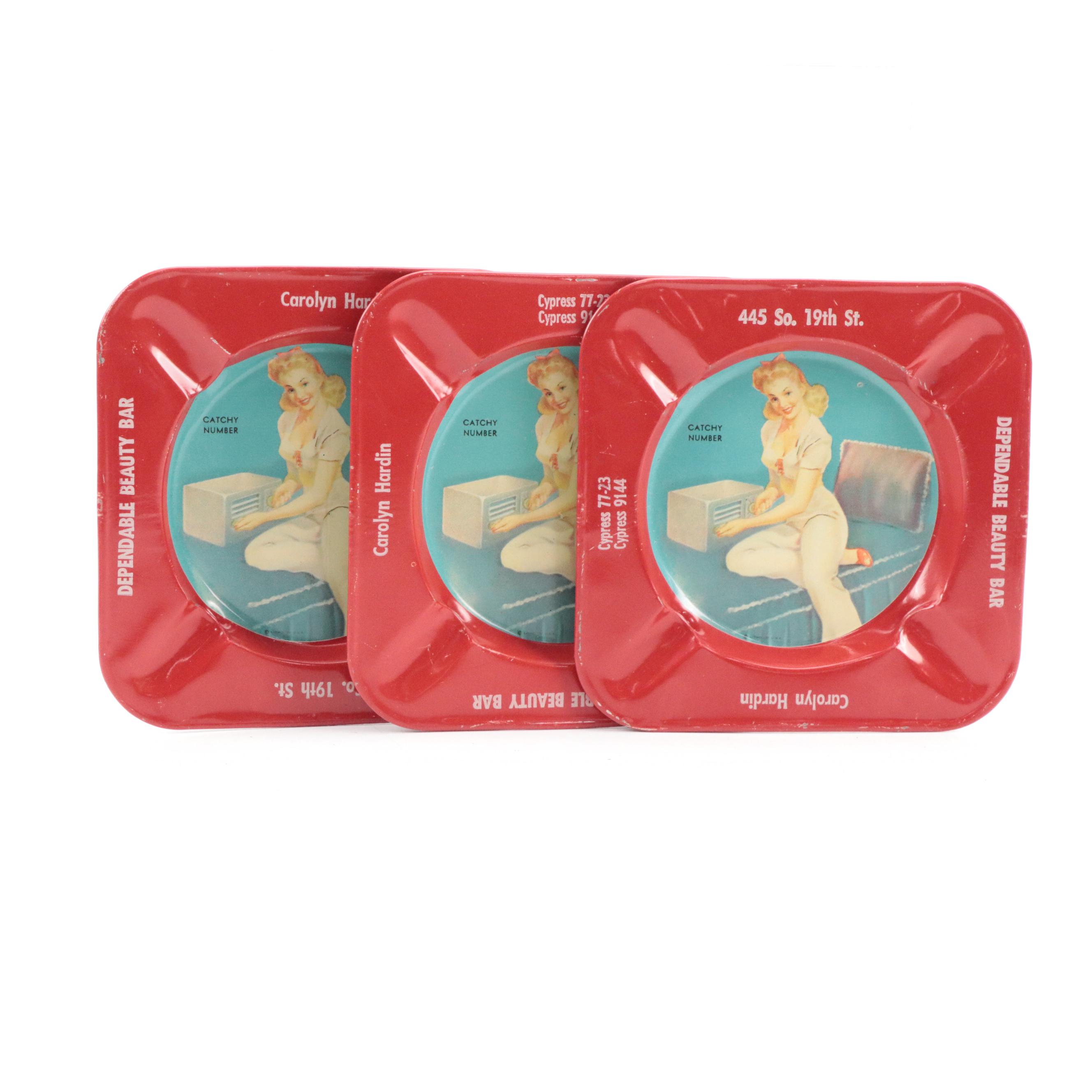 Marilyn Monroe Reprint Business Cards with Pin-Up Girl Ashtrays