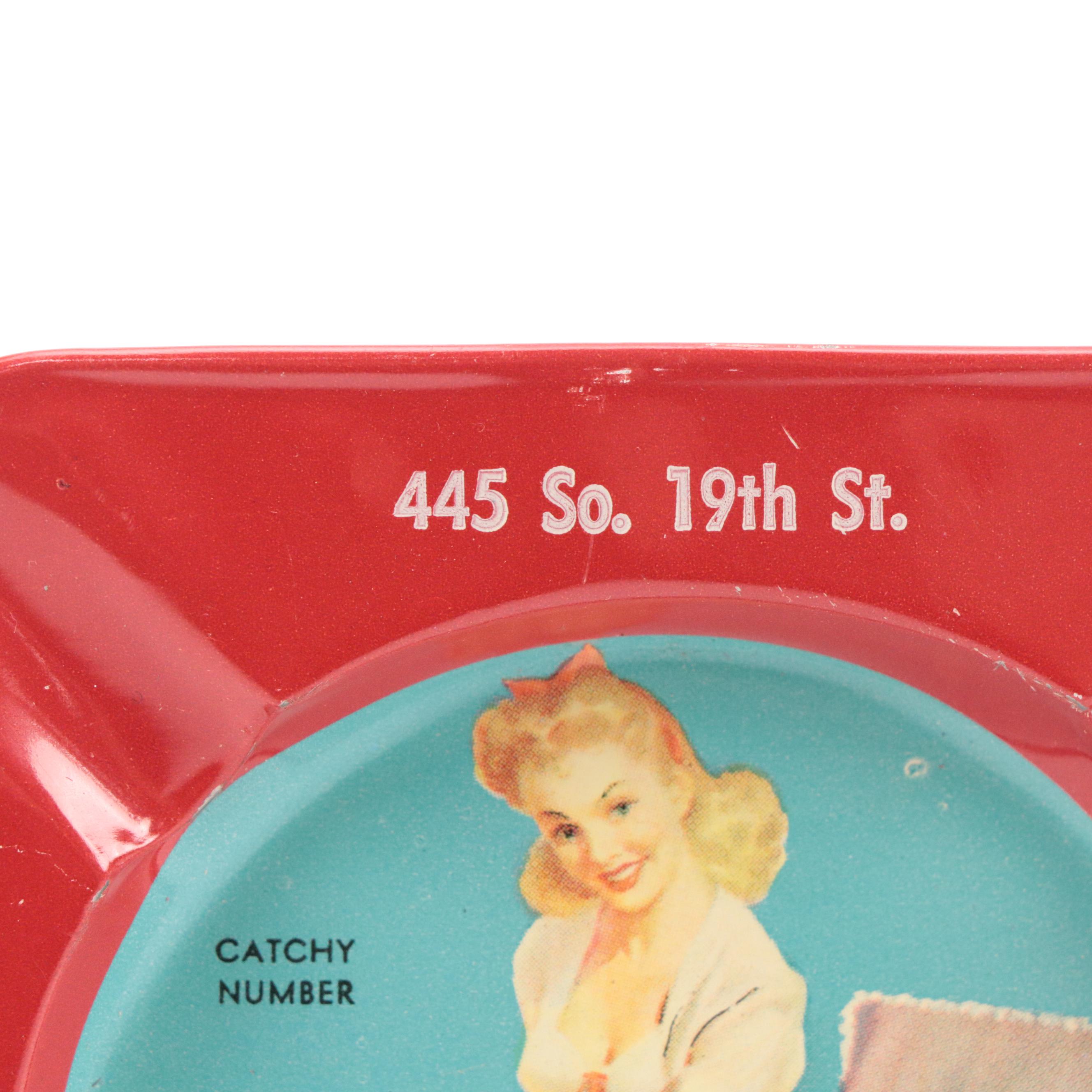 Marilyn Monroe Reprint Business Cards with Pin-Up Girl Ashtrays
