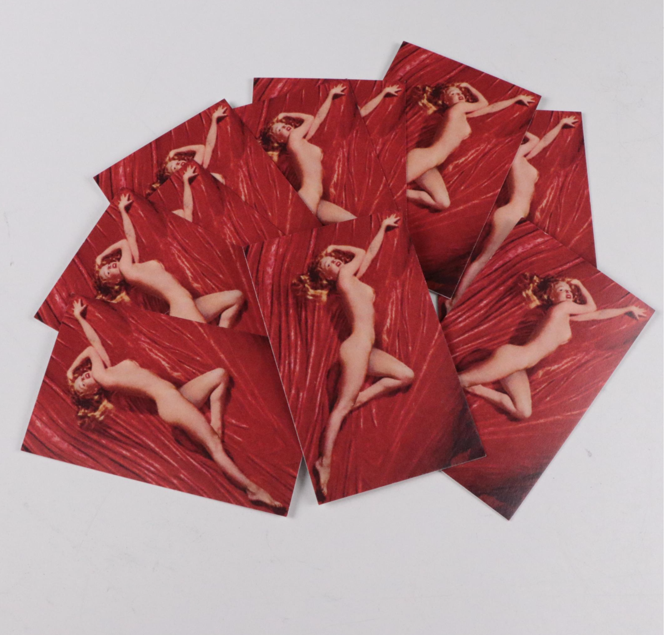 Marilyn Monroe Reprint Business Cards with Pin-Up Girl Ashtrays