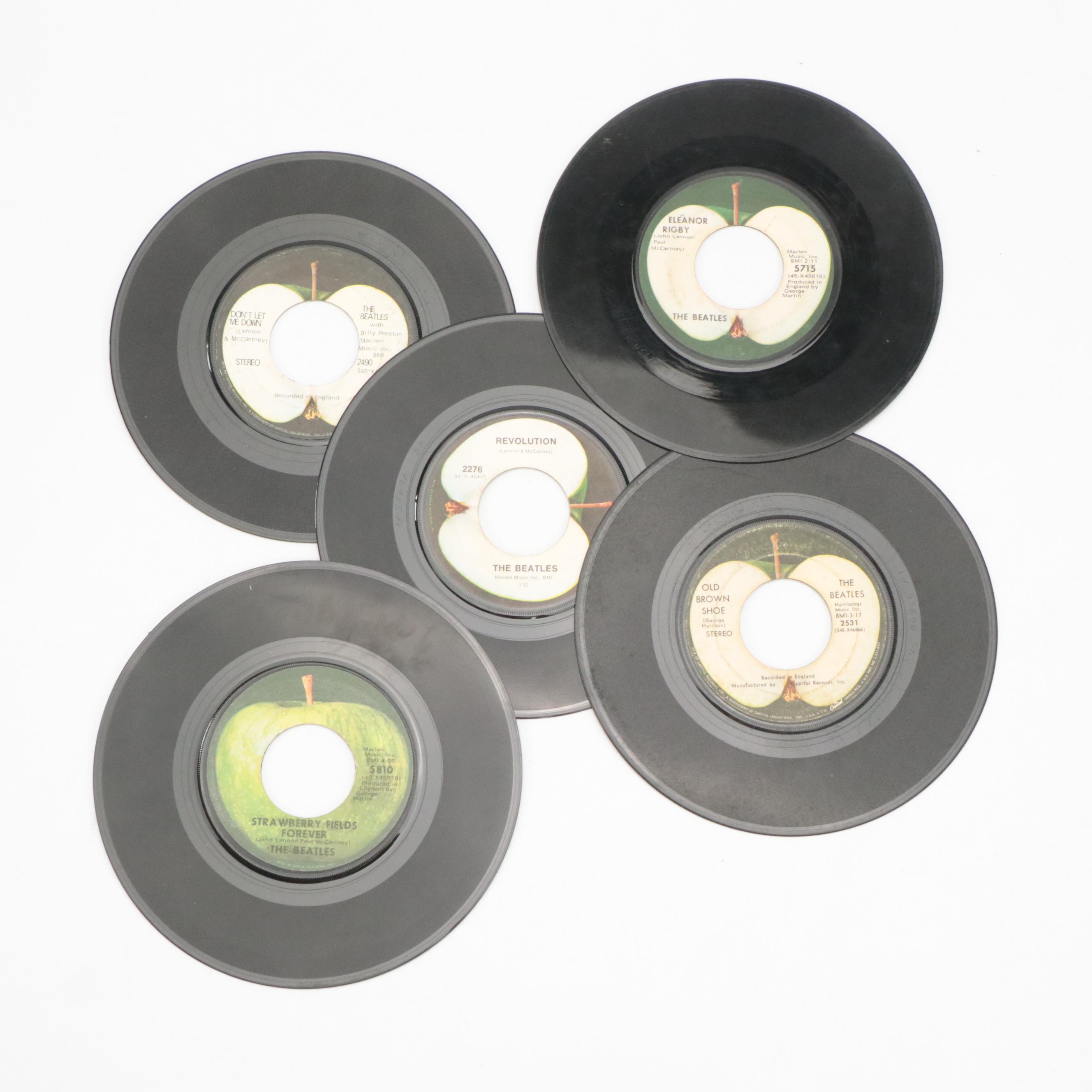 The Beatles Vinyl Record Singles Including "Get Back" and "Lady Madonna"