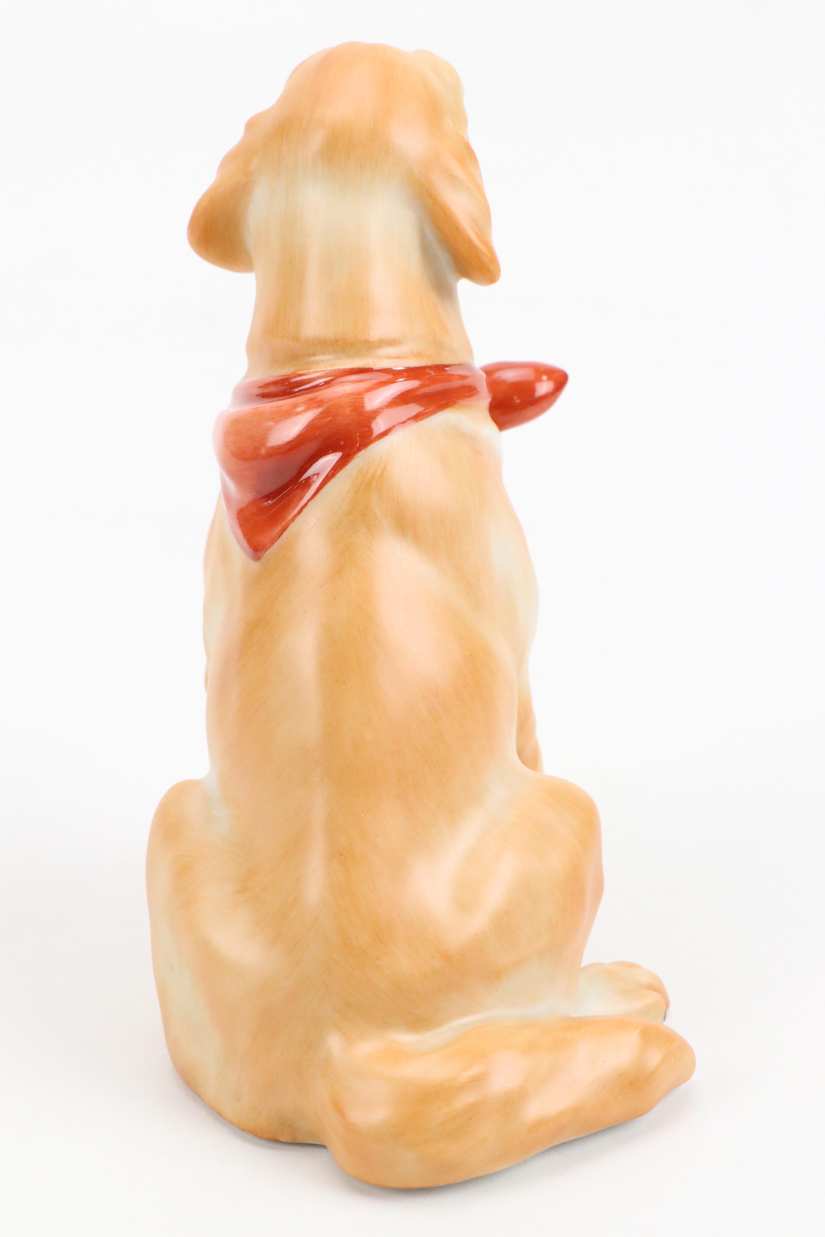 Herend Natural "Golden Retriever" Porcelain Figurine