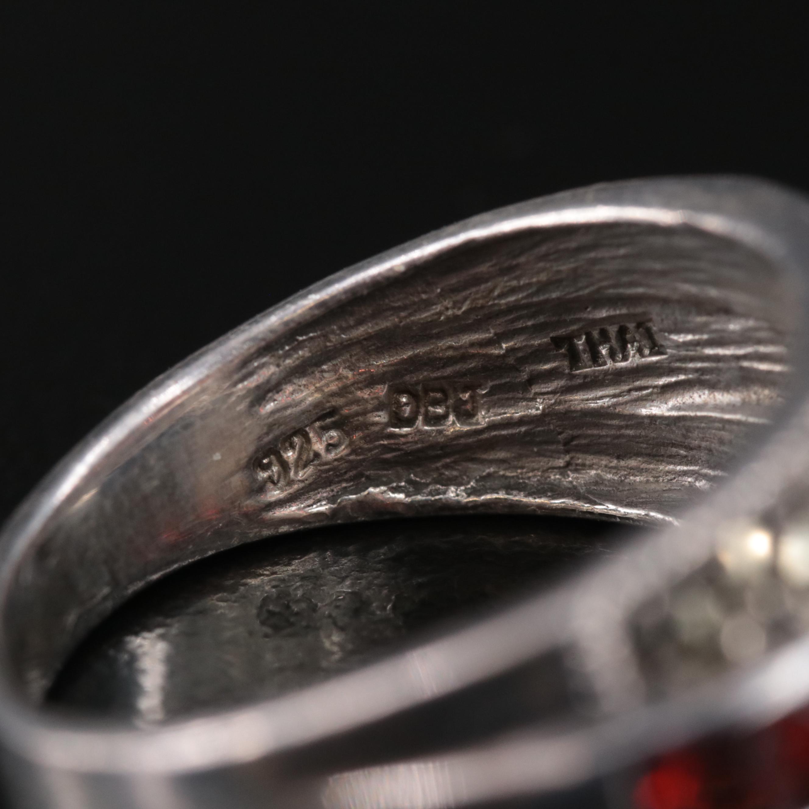 Sterling Gemstone Rings and Earrings Featuring Amethyst, Garnet and Smoky Quartz