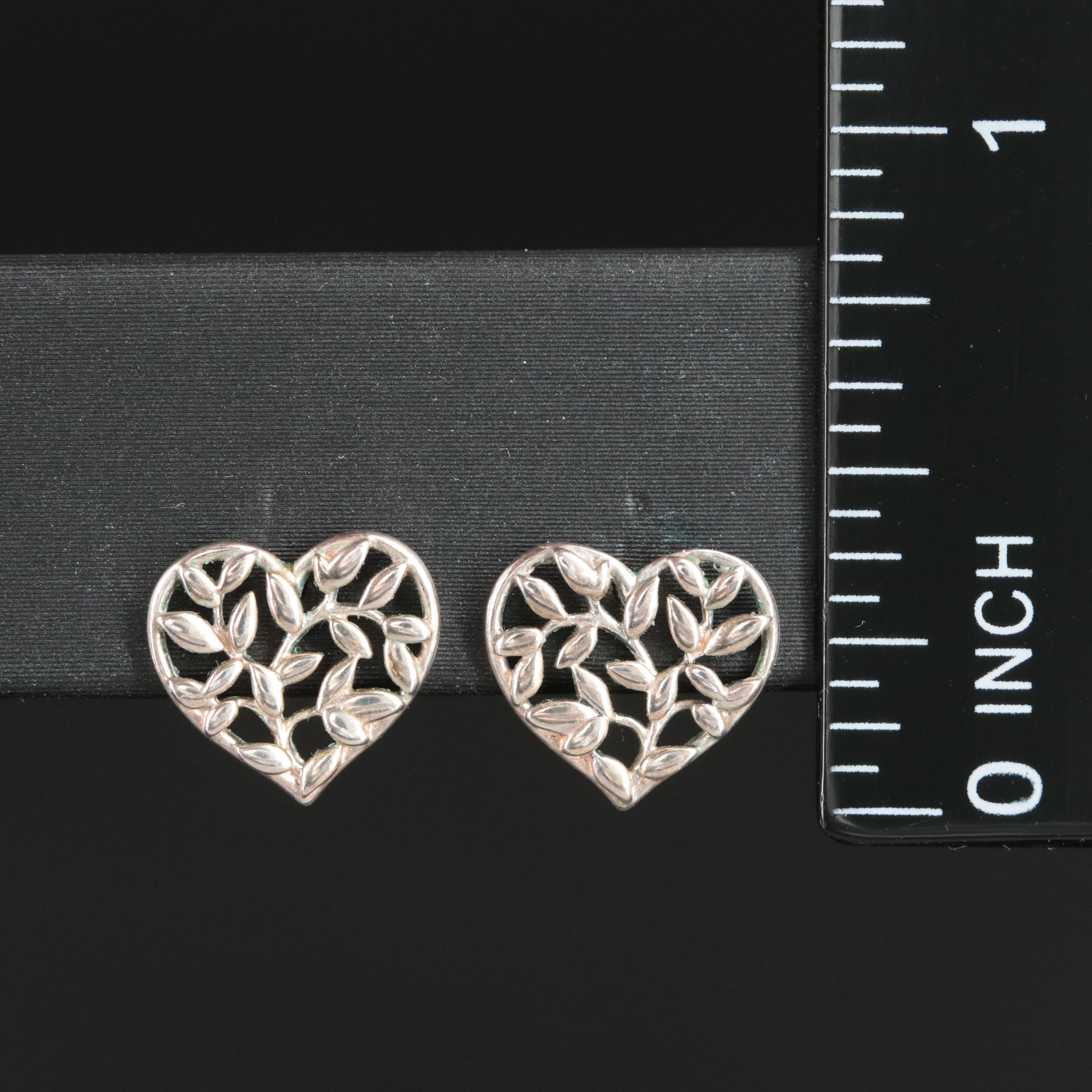 Paloma Picasso for Tiffany & Co. Sterling Olive Leaf Heart Earrings