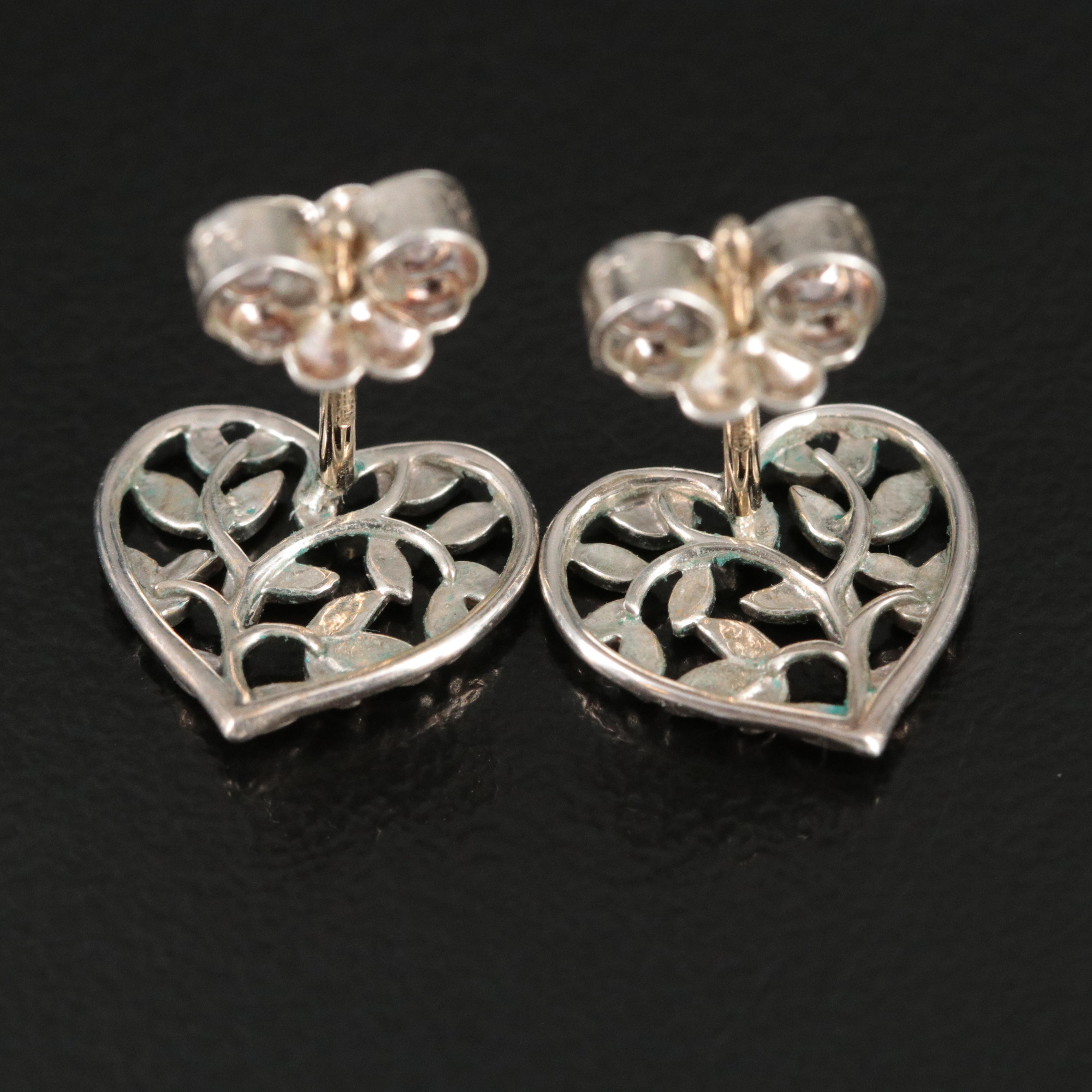 Paloma Picasso for Tiffany & Co. Sterling Olive Leaf Heart Earrings
