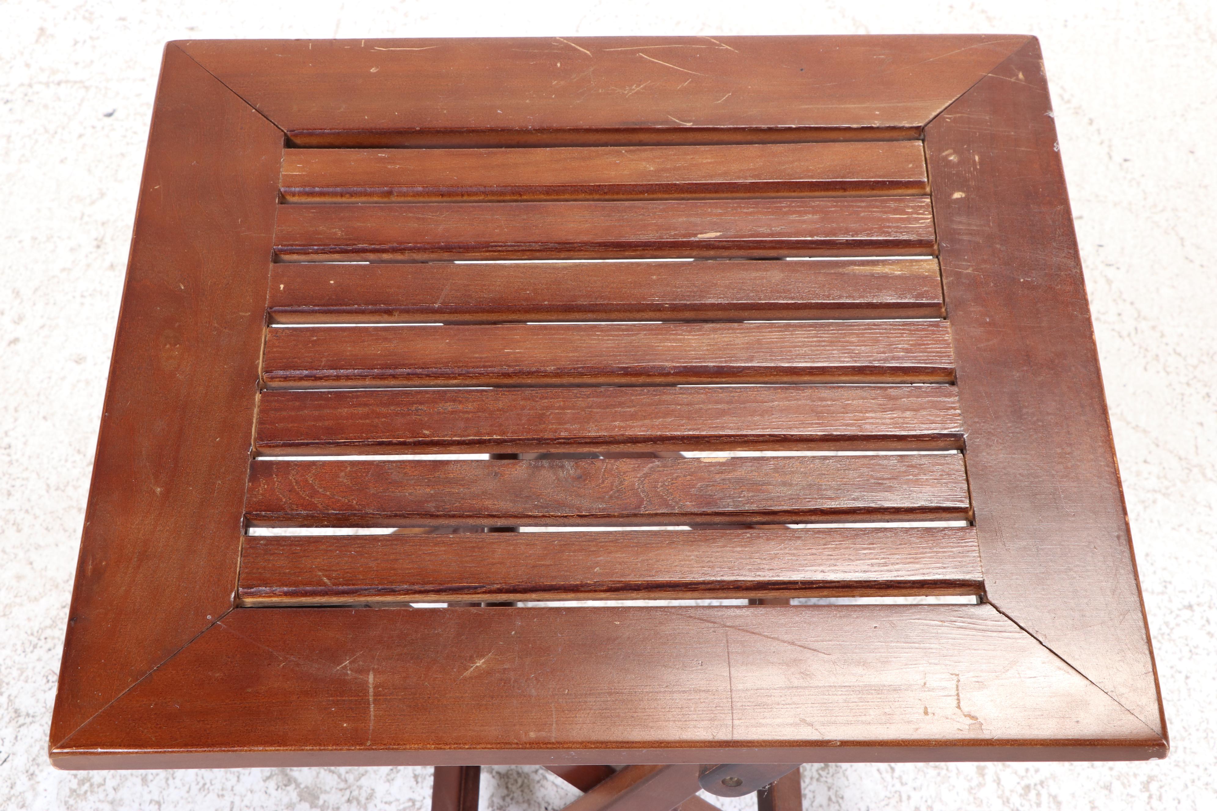 Set of Five Teak Finish Tray Tables | Everything But The House