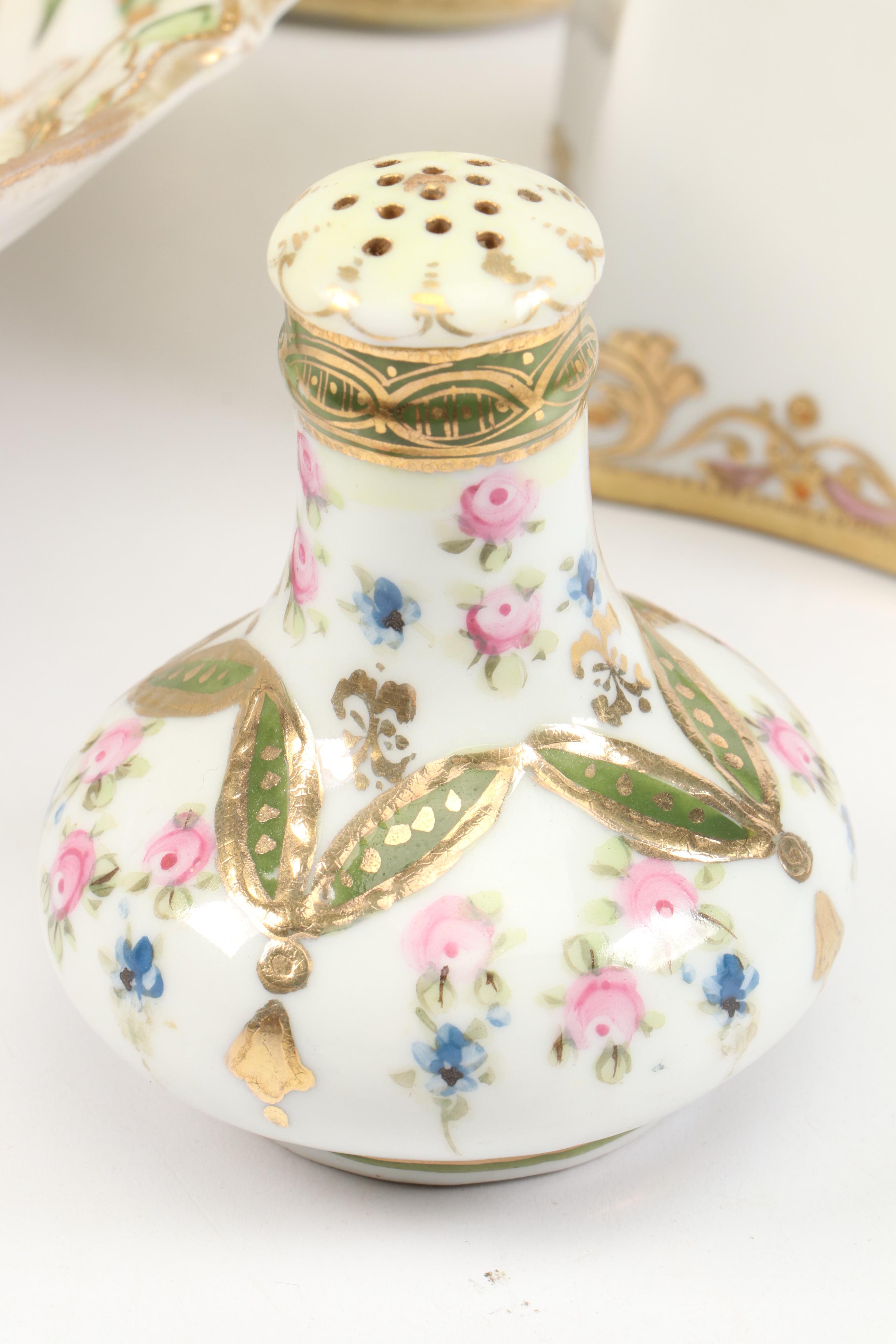 Morimura Brothers Porcelain Footed Bowl with More Porcelain Table Accessories