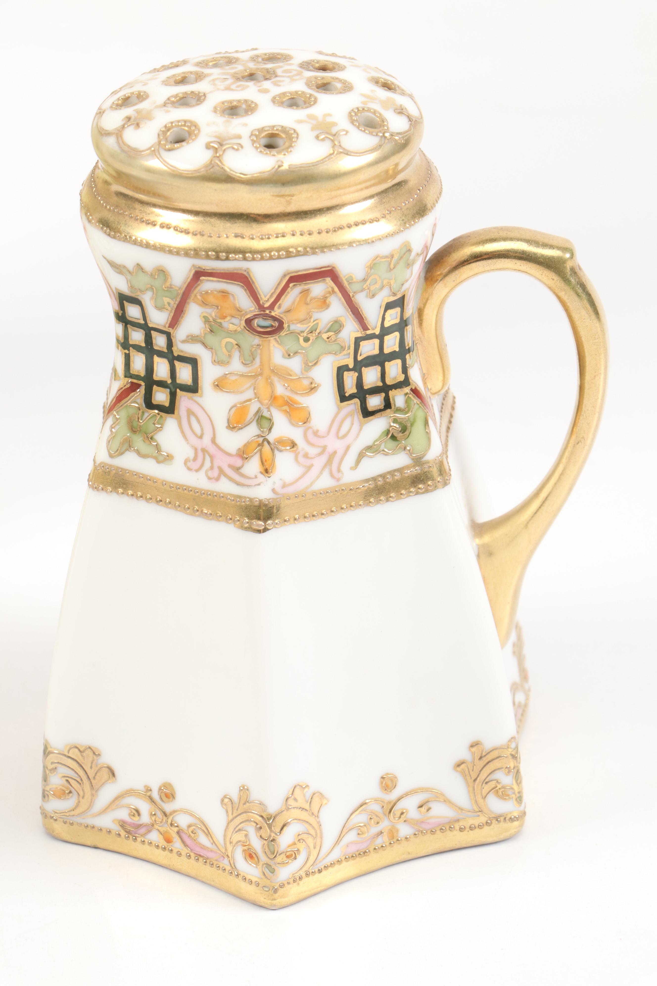 Morimura Brothers Porcelain Footed Bowl with More Porcelain Table Accessories