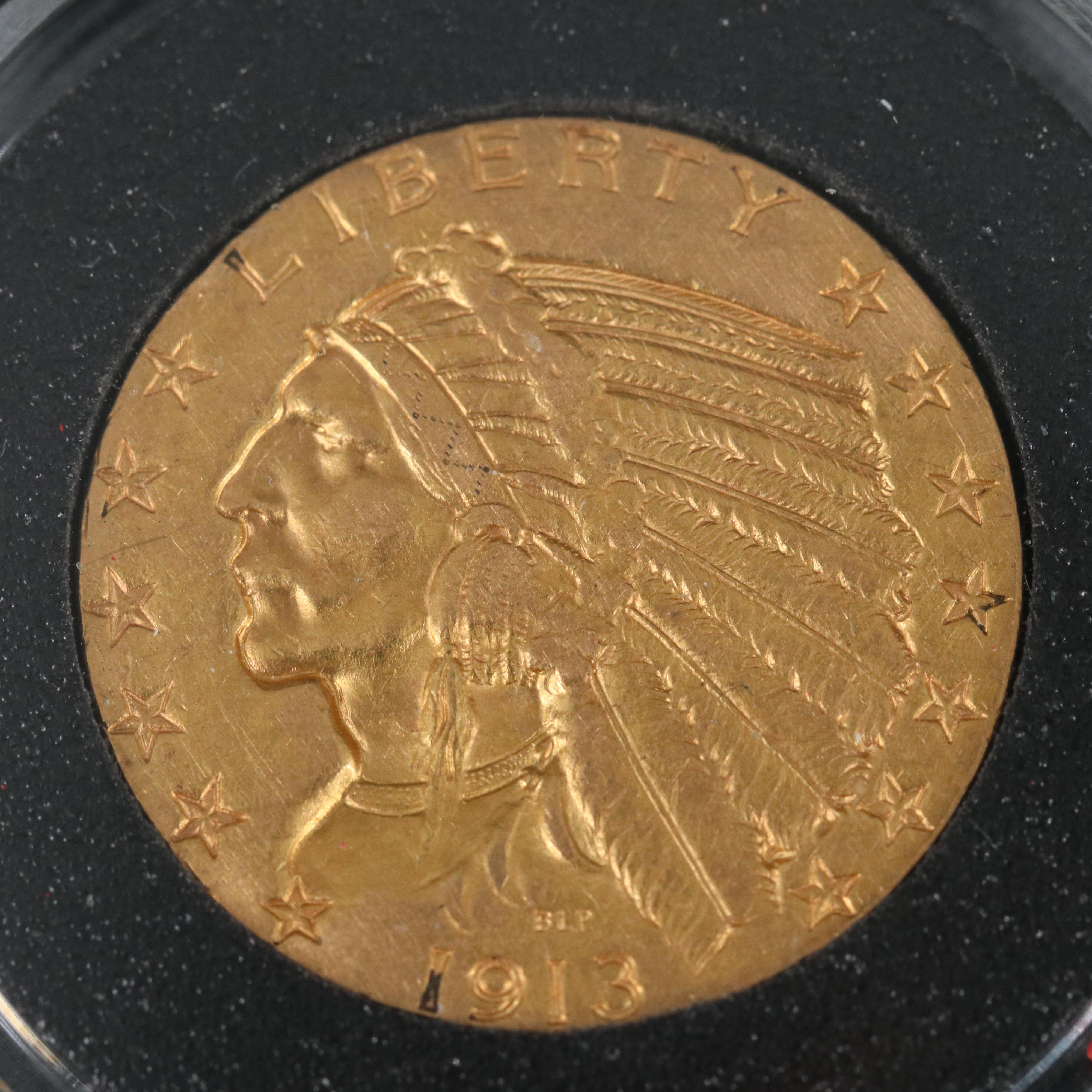 1913 Indian Head $5 Gold Coin