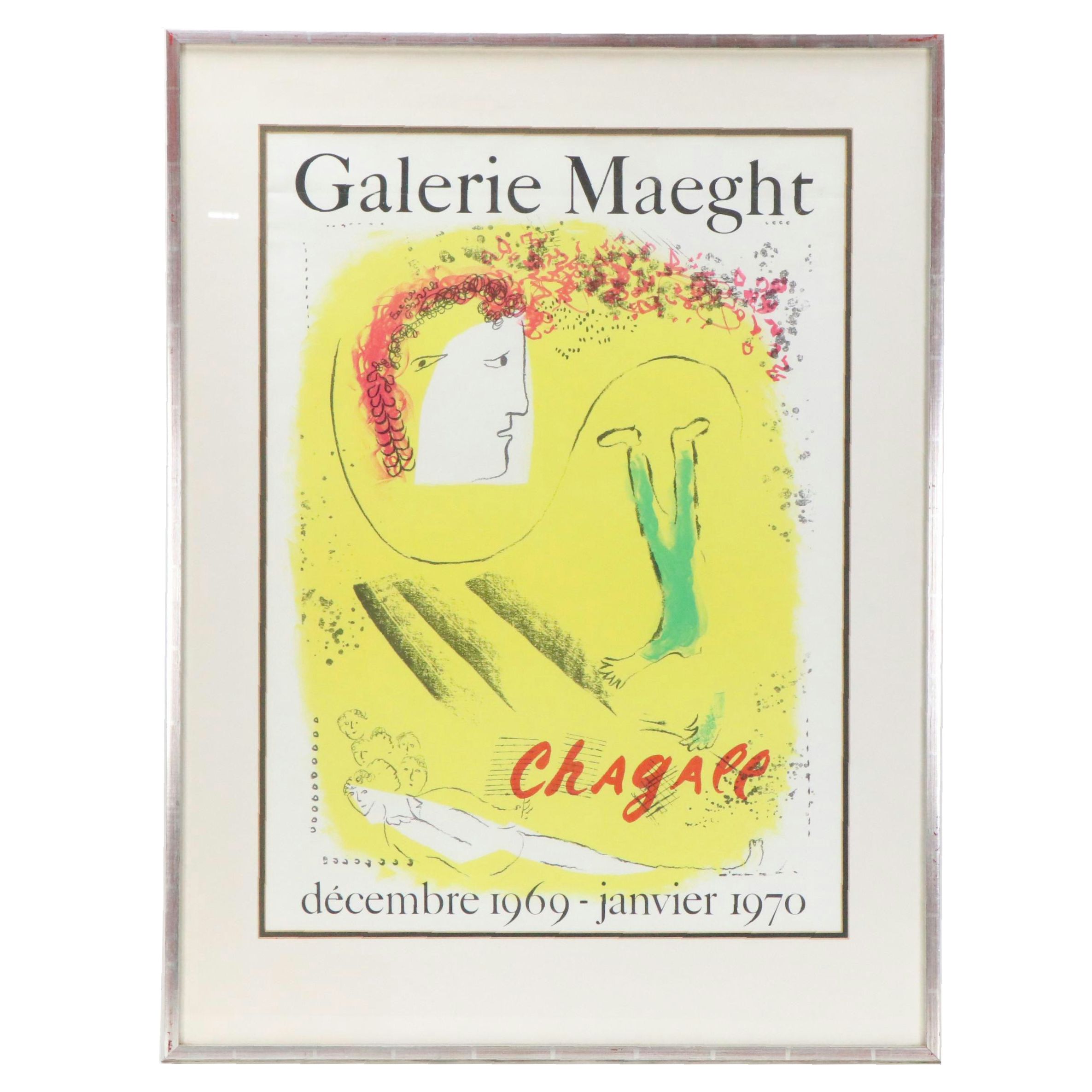 Galerie Maeght Offset Lithograph Exhibition Poster "Chagall," 1969
