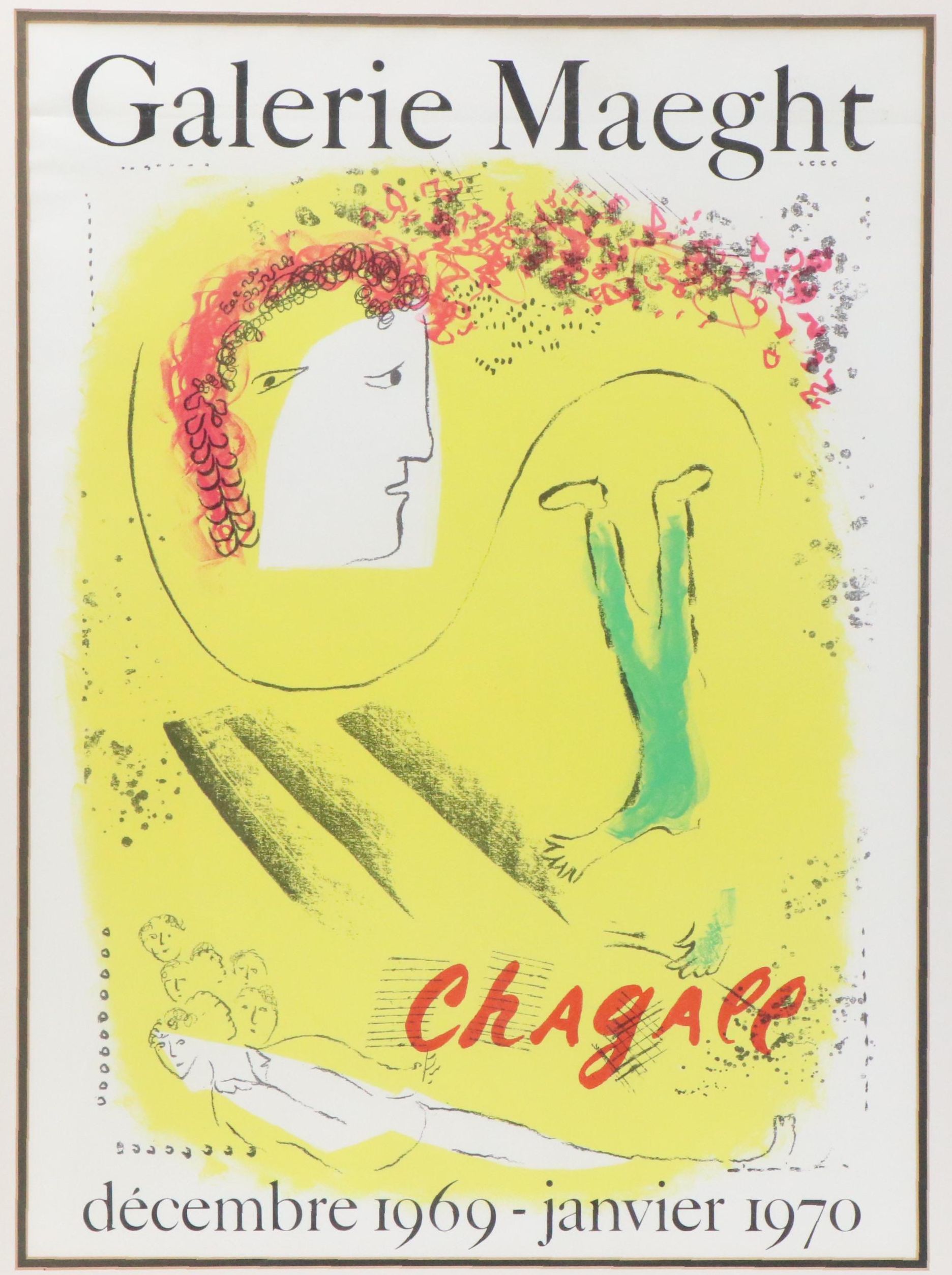 Galerie Maeght Offset Lithograph Exhibition Poster "Chagall," 1969
