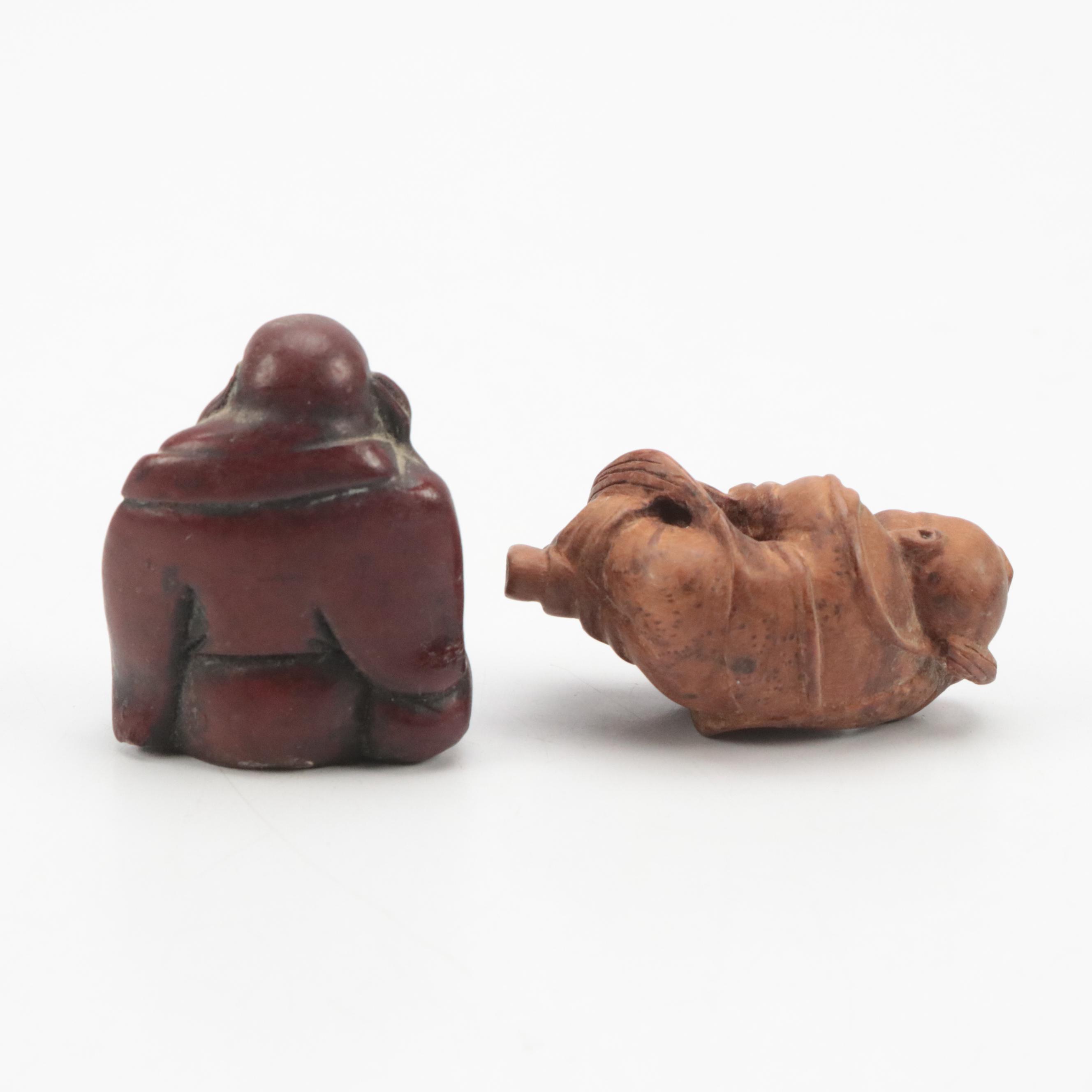 Bizarre Boxes Finshed Wood Box with Carved Stone Fish Paperweight with More