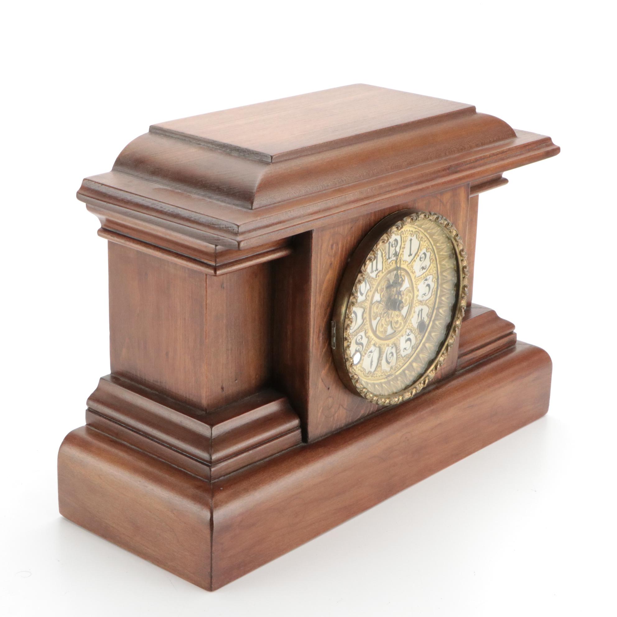 Victorian Style Wooden Battery-Operated Mantel Clock