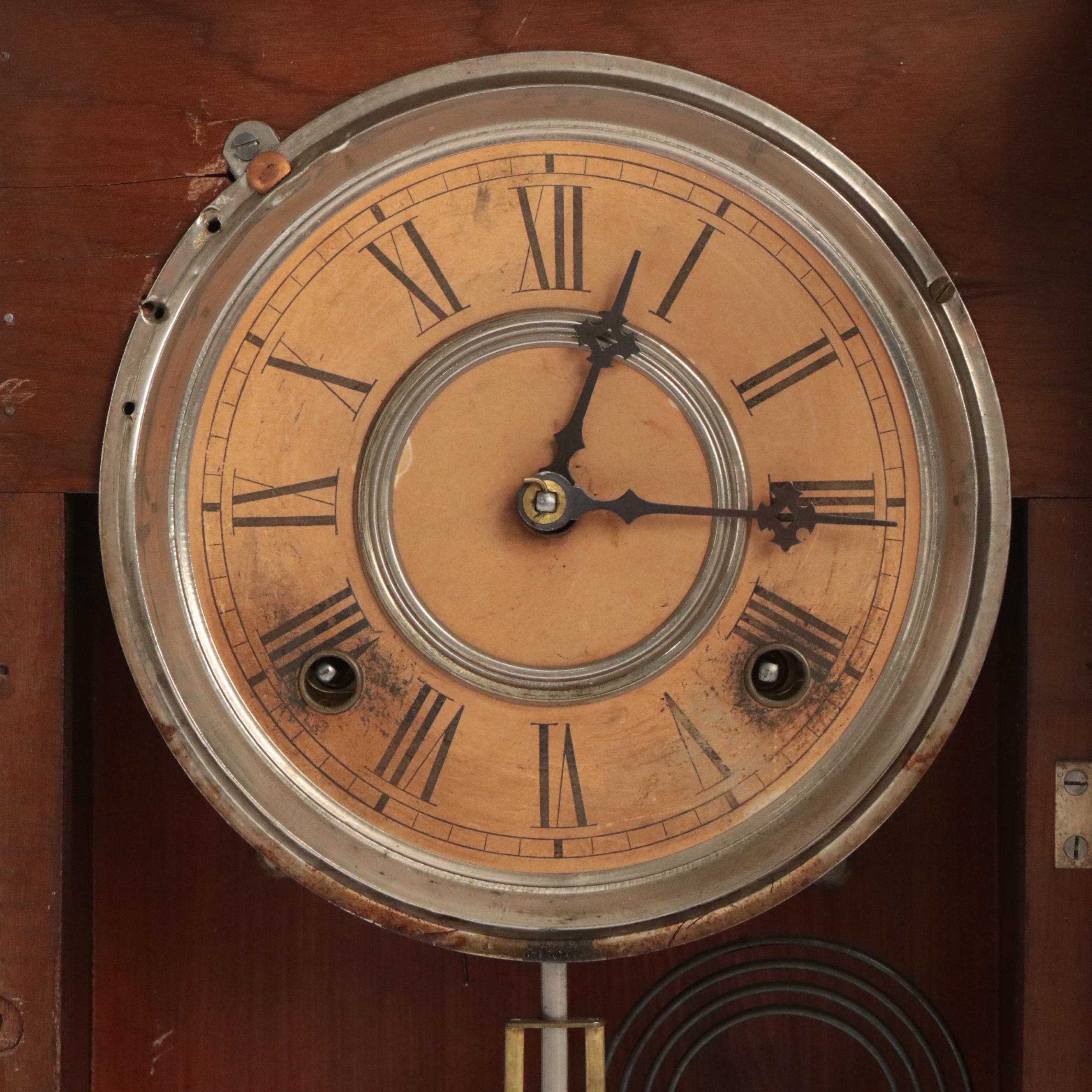 William L. Gilbert "Helios" Carved Walnut Shelf Clock, Late 19th Century