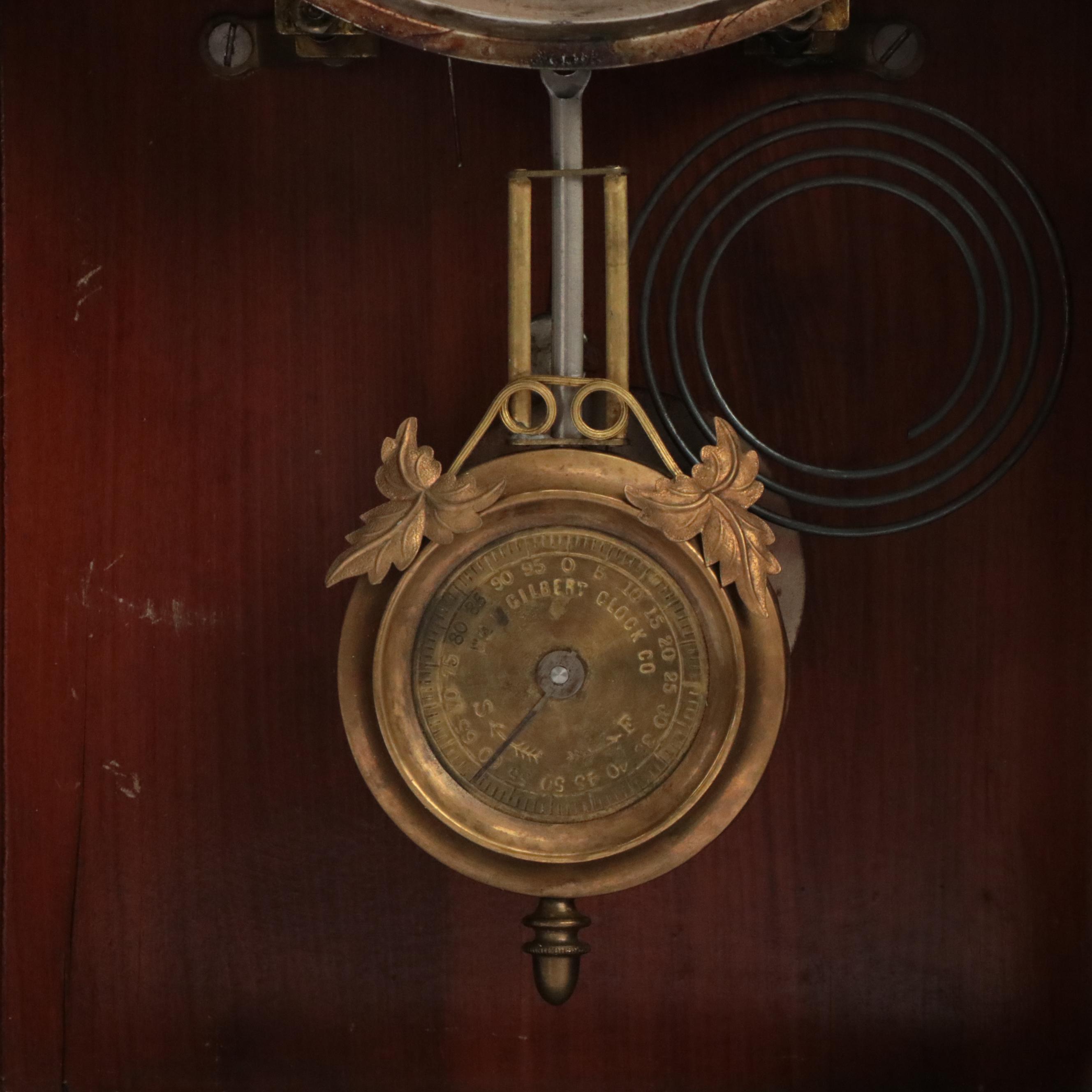 William L. Gilbert "Helios" Carved Walnut Shelf Clock, Late 19th Century